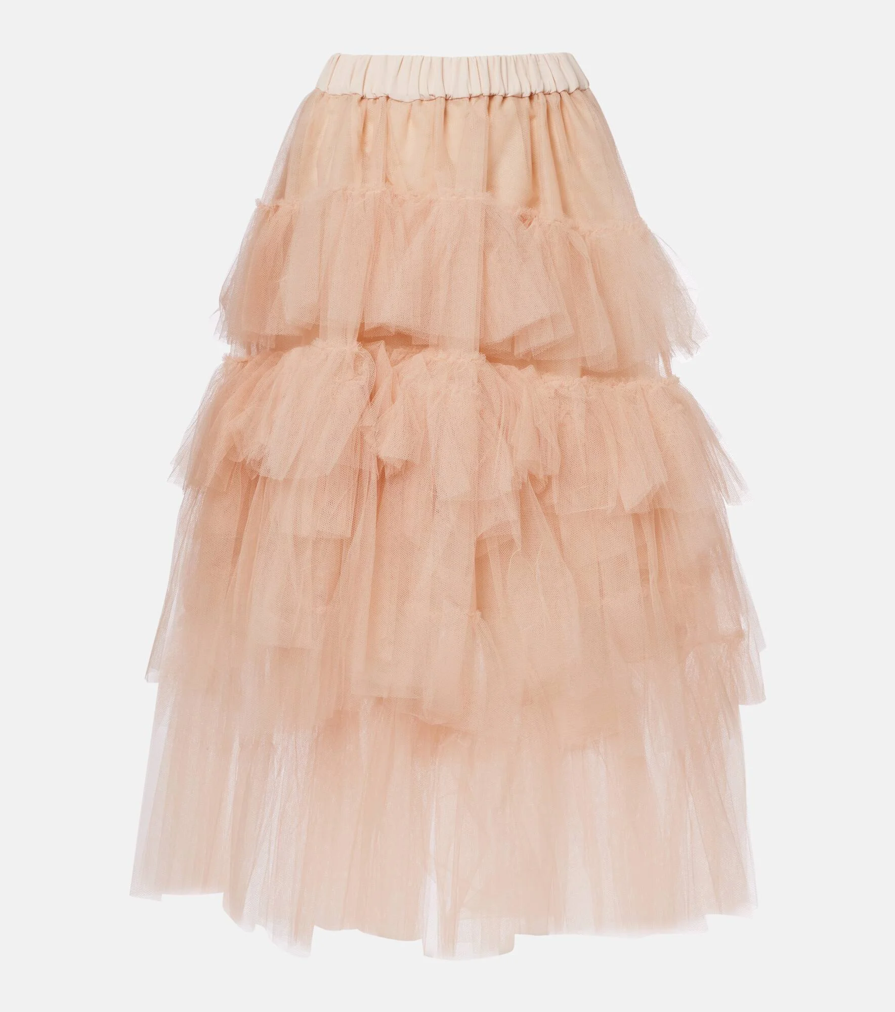 Ruffled tulle midi skirt - 1