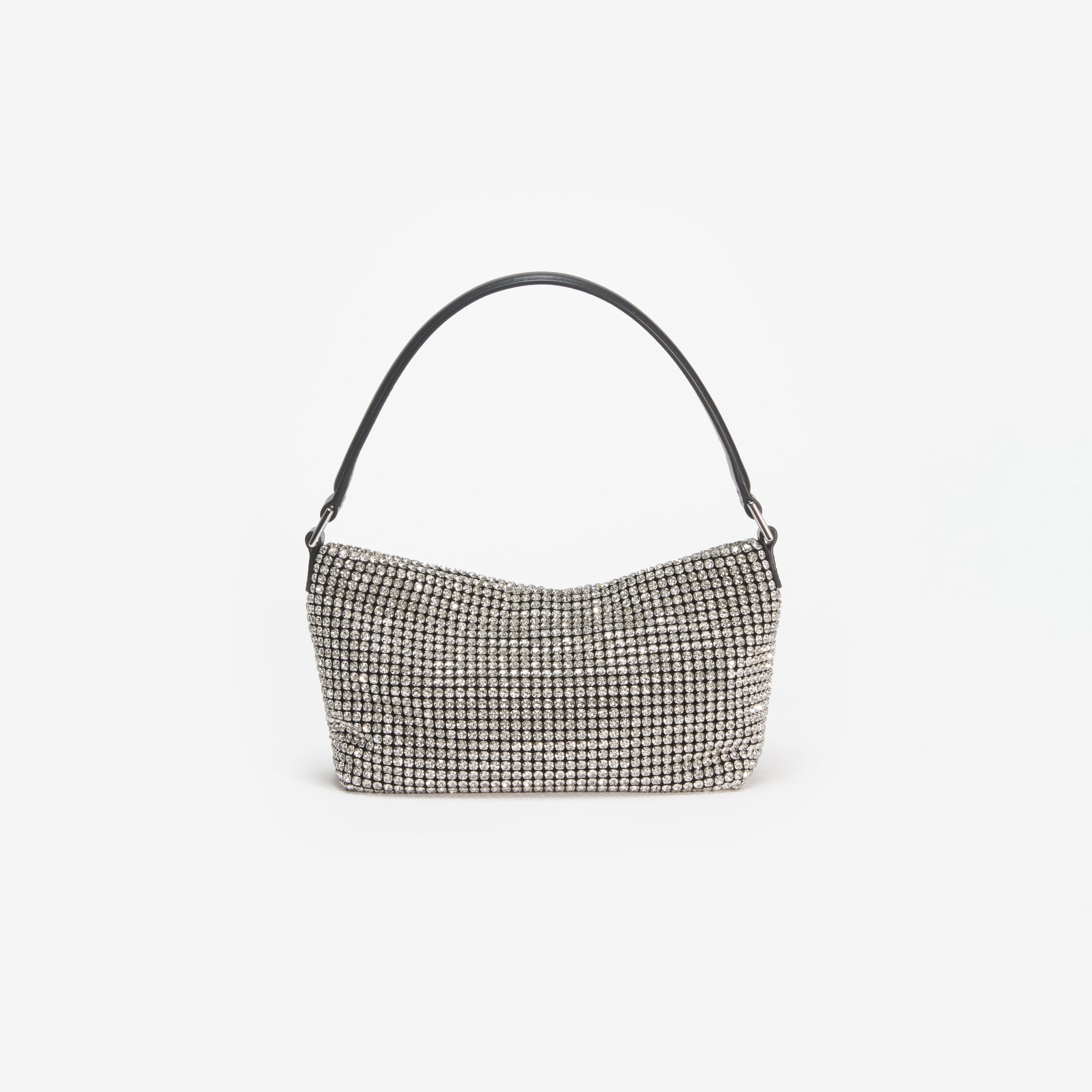 Silver Diamante Small Hobo Bag - 3