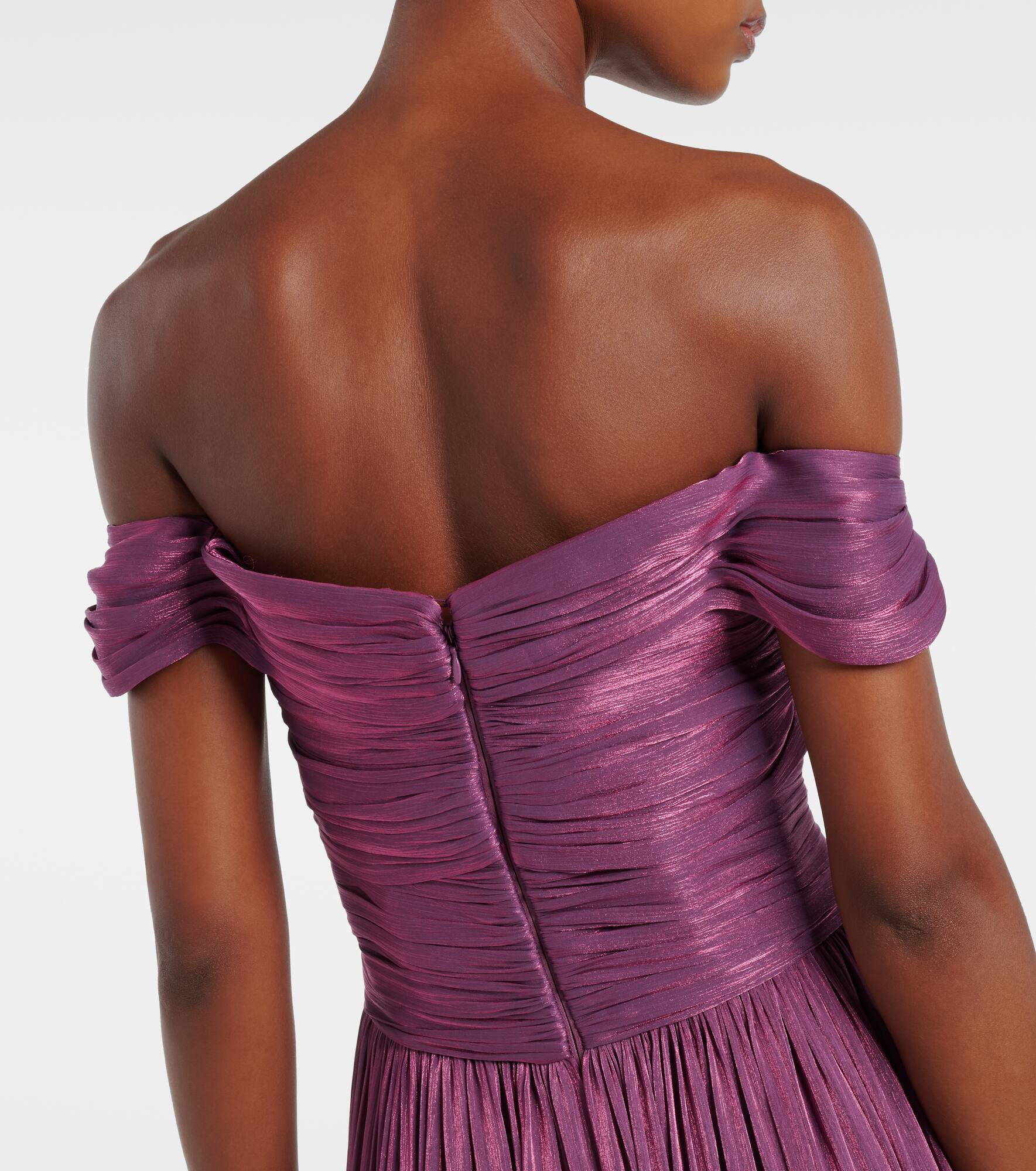 Ruched off-shoulder gown - 7