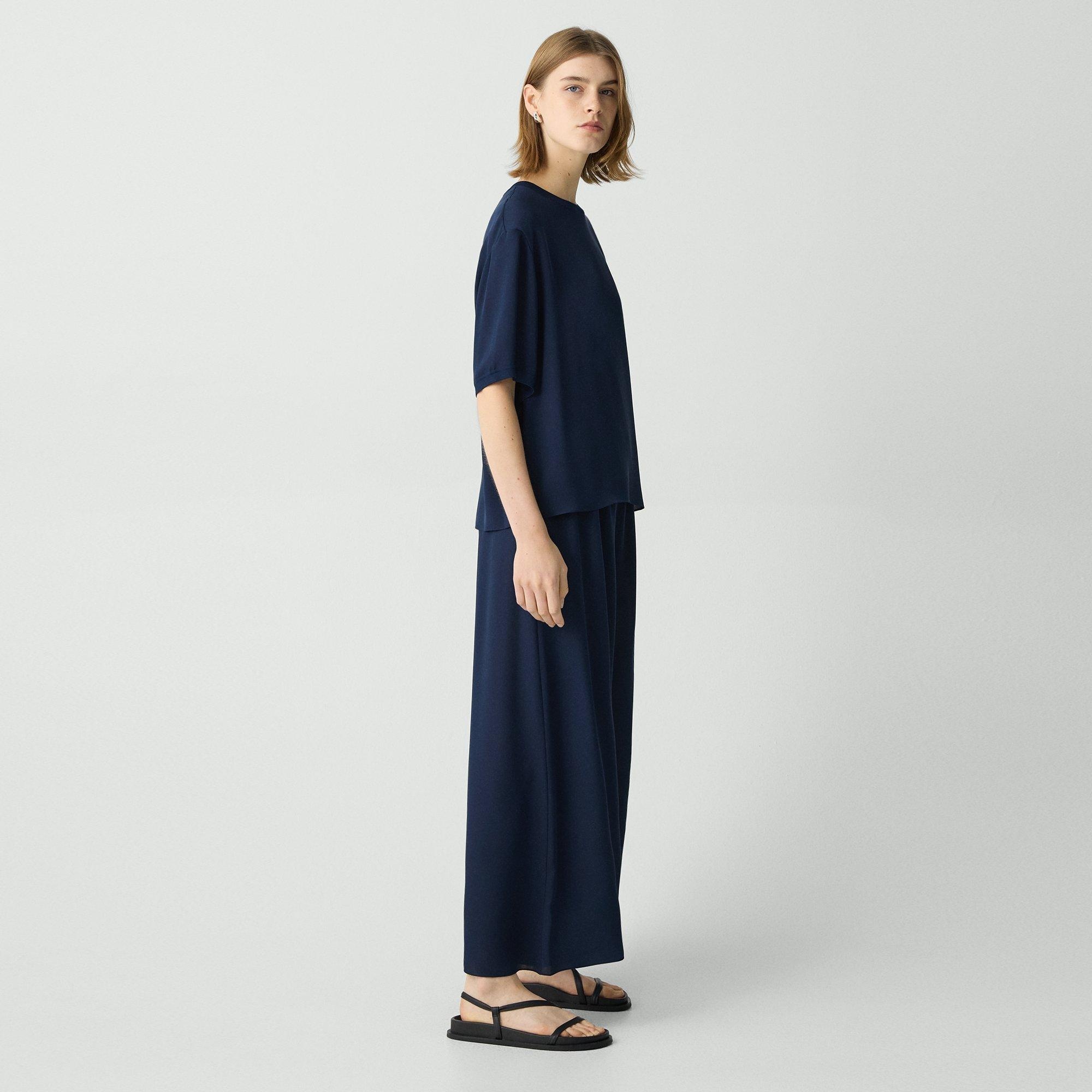 Wide-Leg Pant in Silk Georgette - 3