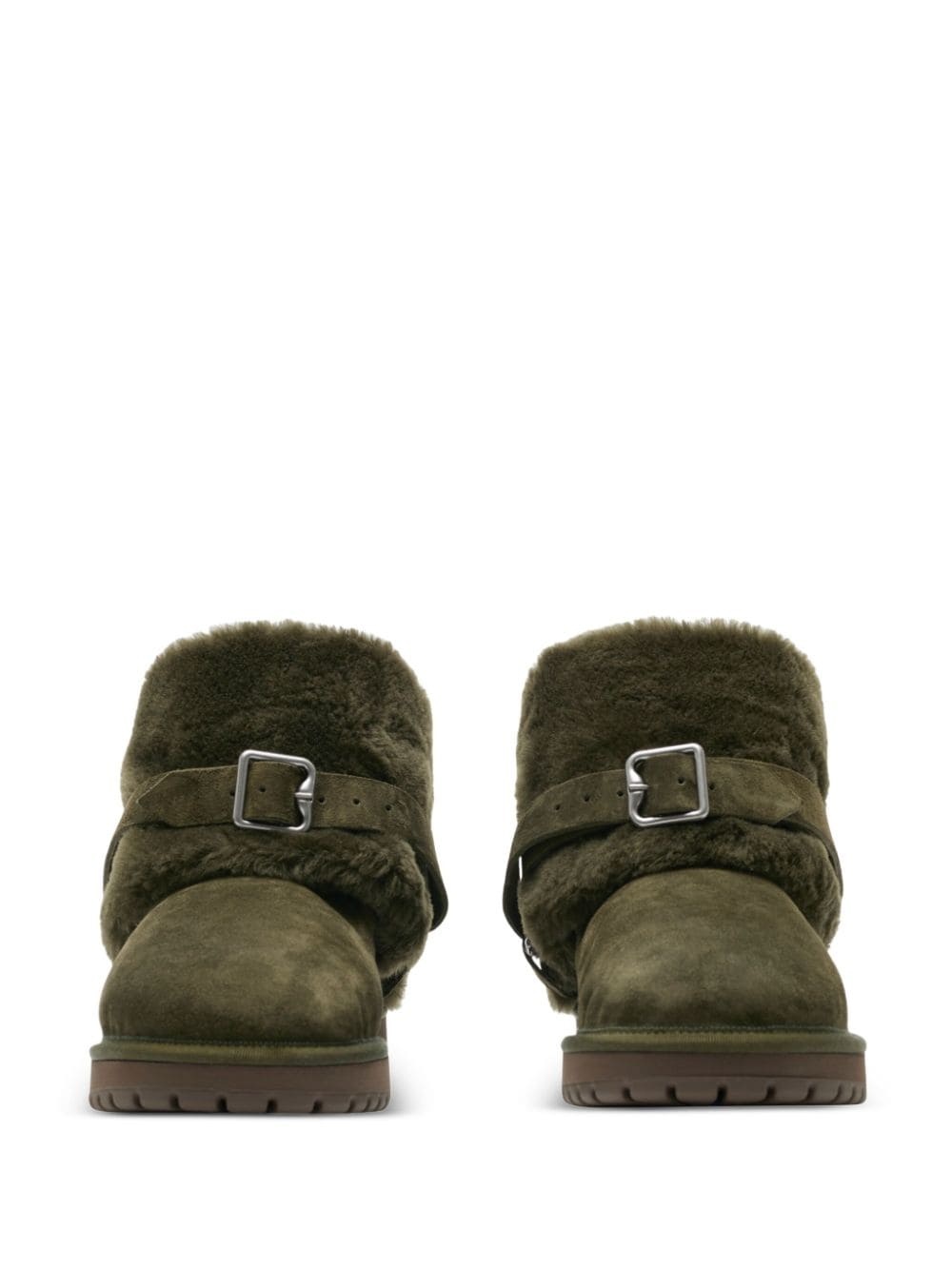 buckled shearling ankle boots - 2