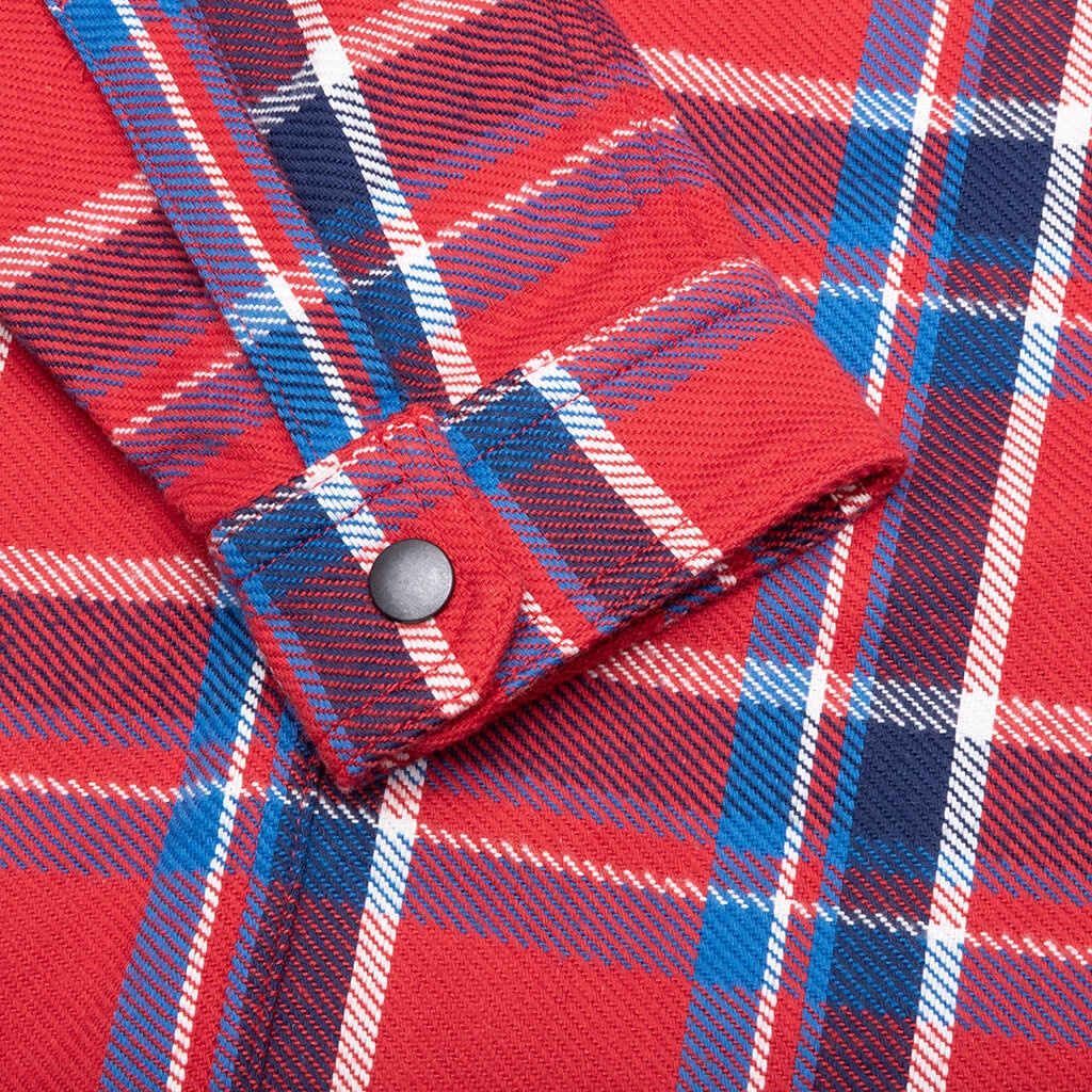 CROPPED OUTERSHIRT - RED PLAID - 3