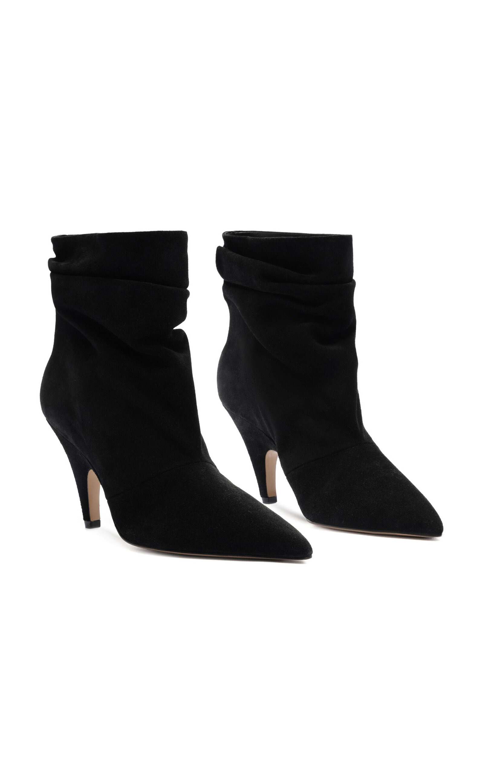 Tati Scrunched Suede Ankle Boots black - 6