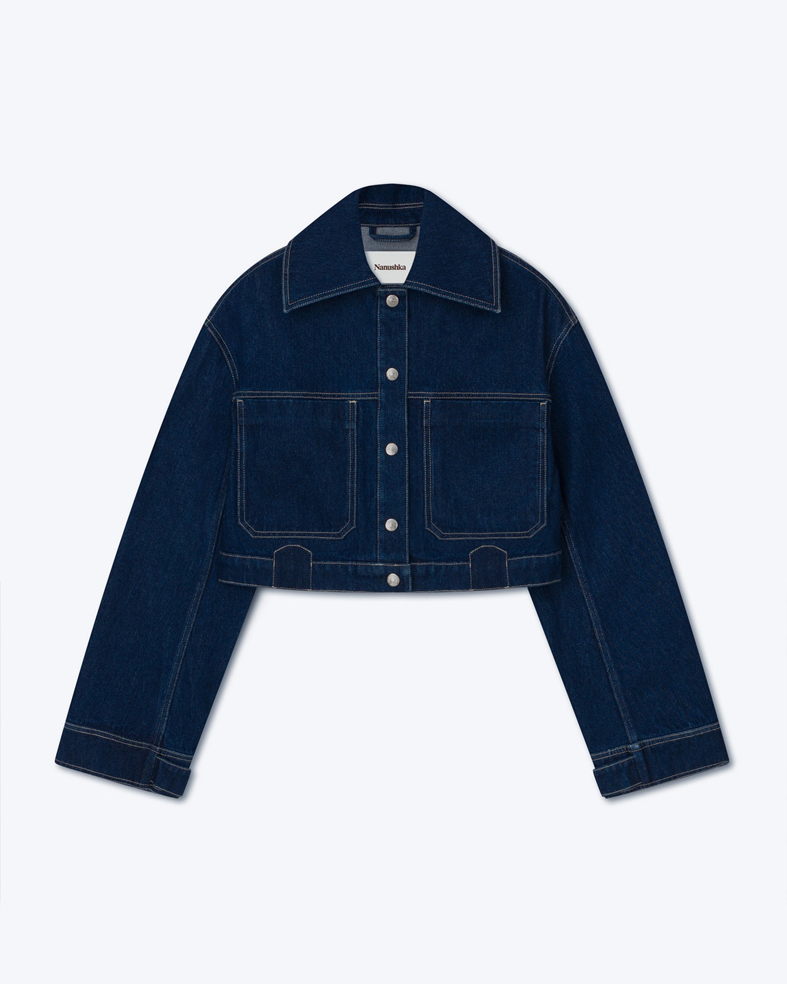 BAMBARI - Cropped denim jacket - Eco indigo - 1