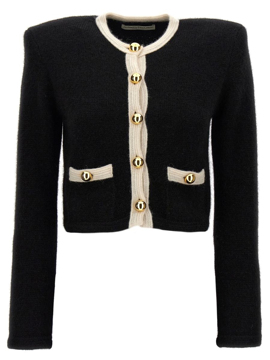 Alessandra Rich Alpaca Cropped Cardigan - 1