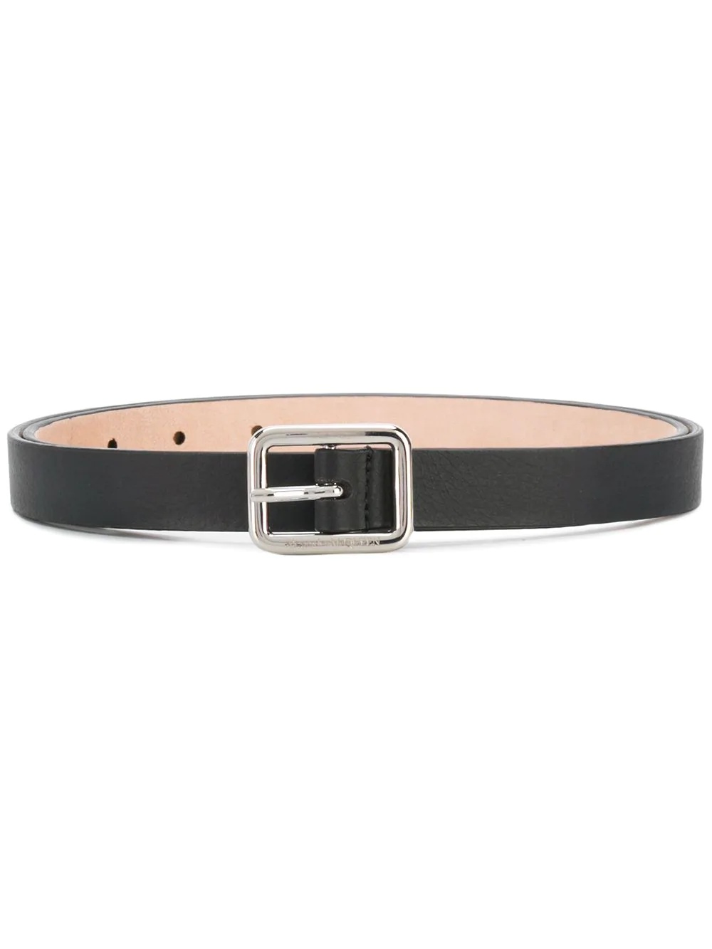 leather silver buckle belt - 1