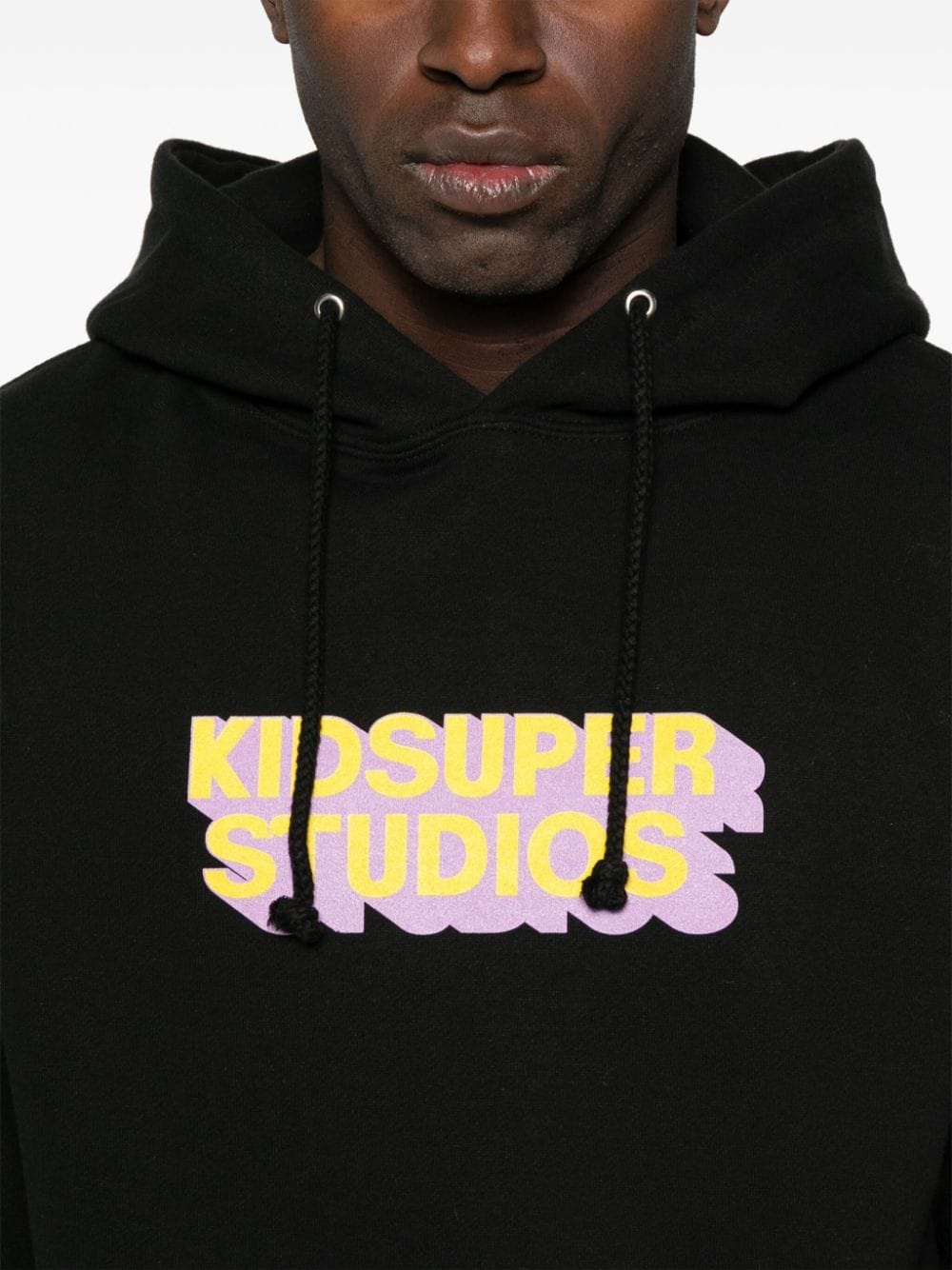 logo-print cotton hoodie - 5