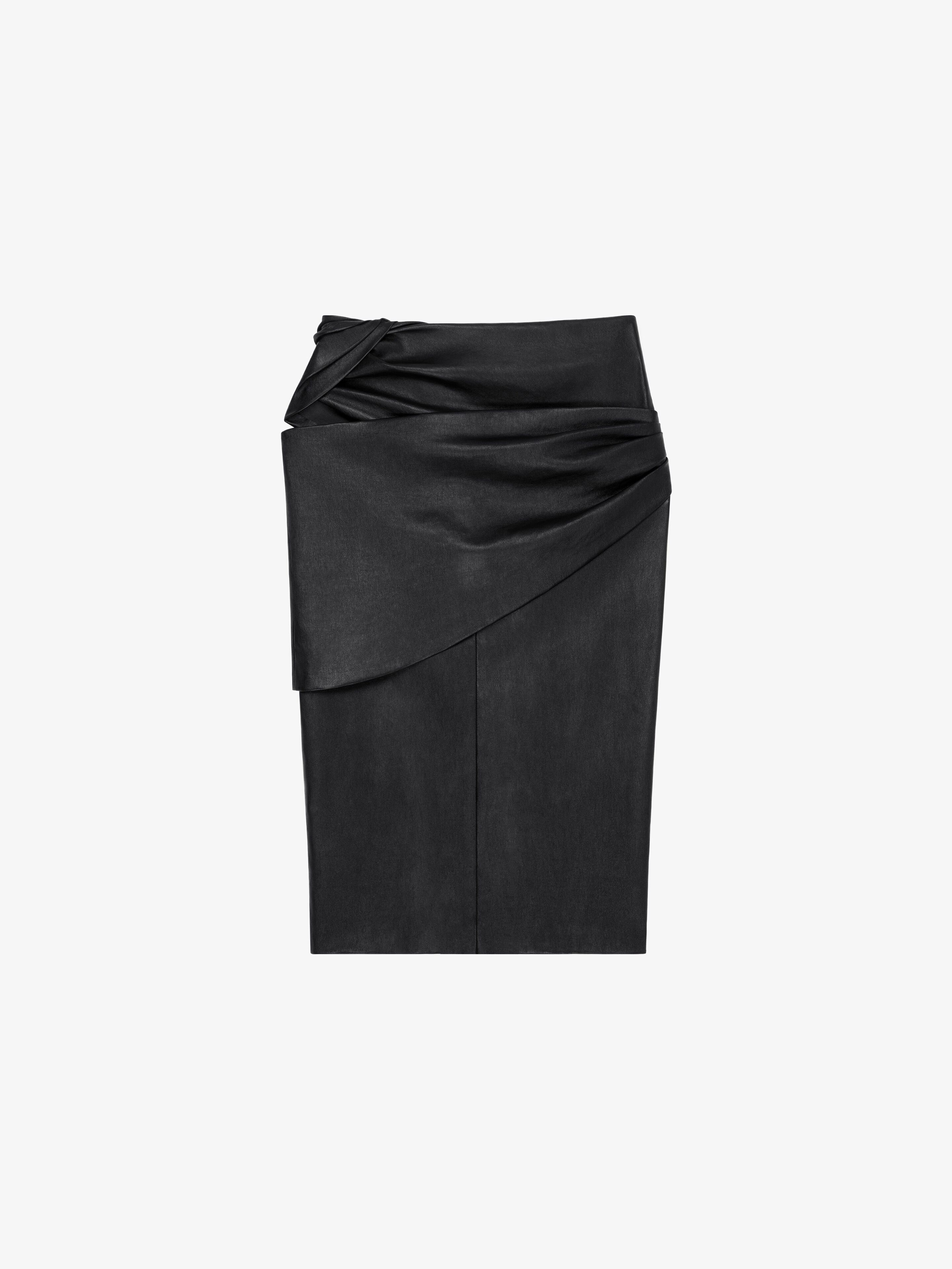 Givenchy DRAPED SKIRT IN LEATHER | REVERSIBLE
