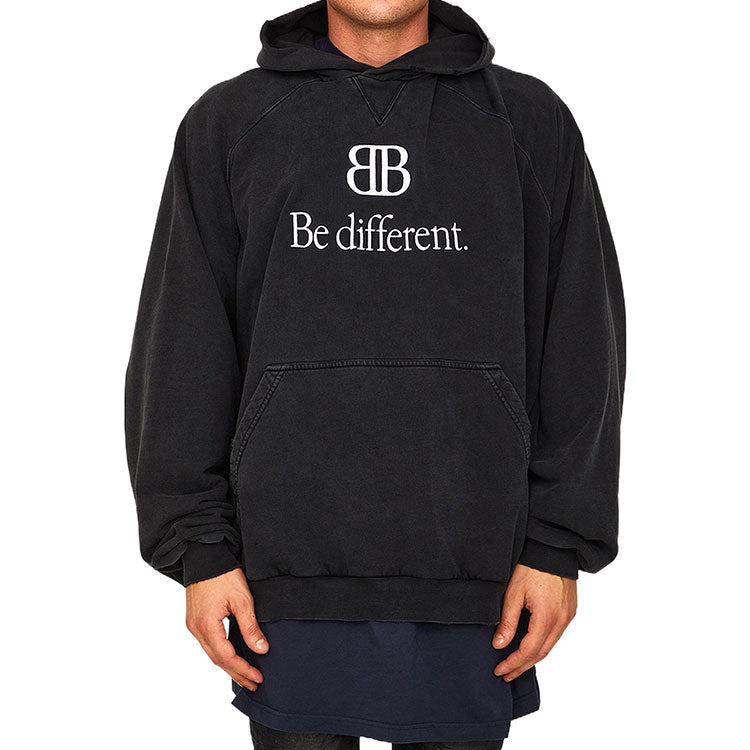 Balenciaga BB Be Different Popover Hoodie 'Black White' 720406TNVB41070 - 2