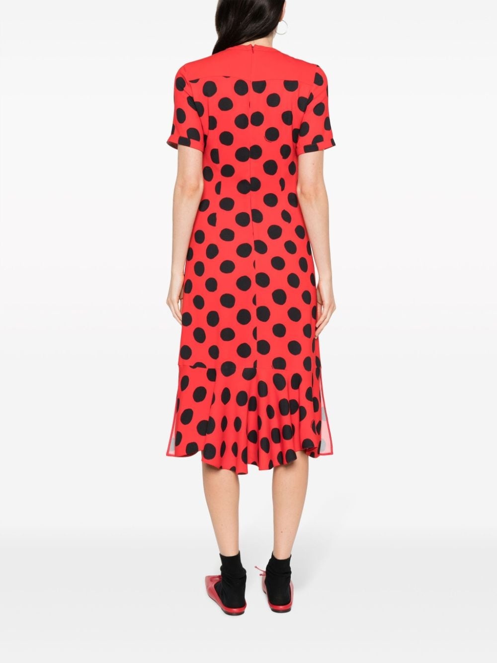 polka-dot pattern midi dress - 4