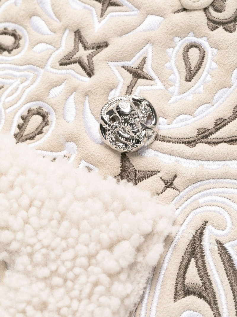 embroidered-paisley shearling 외투 6