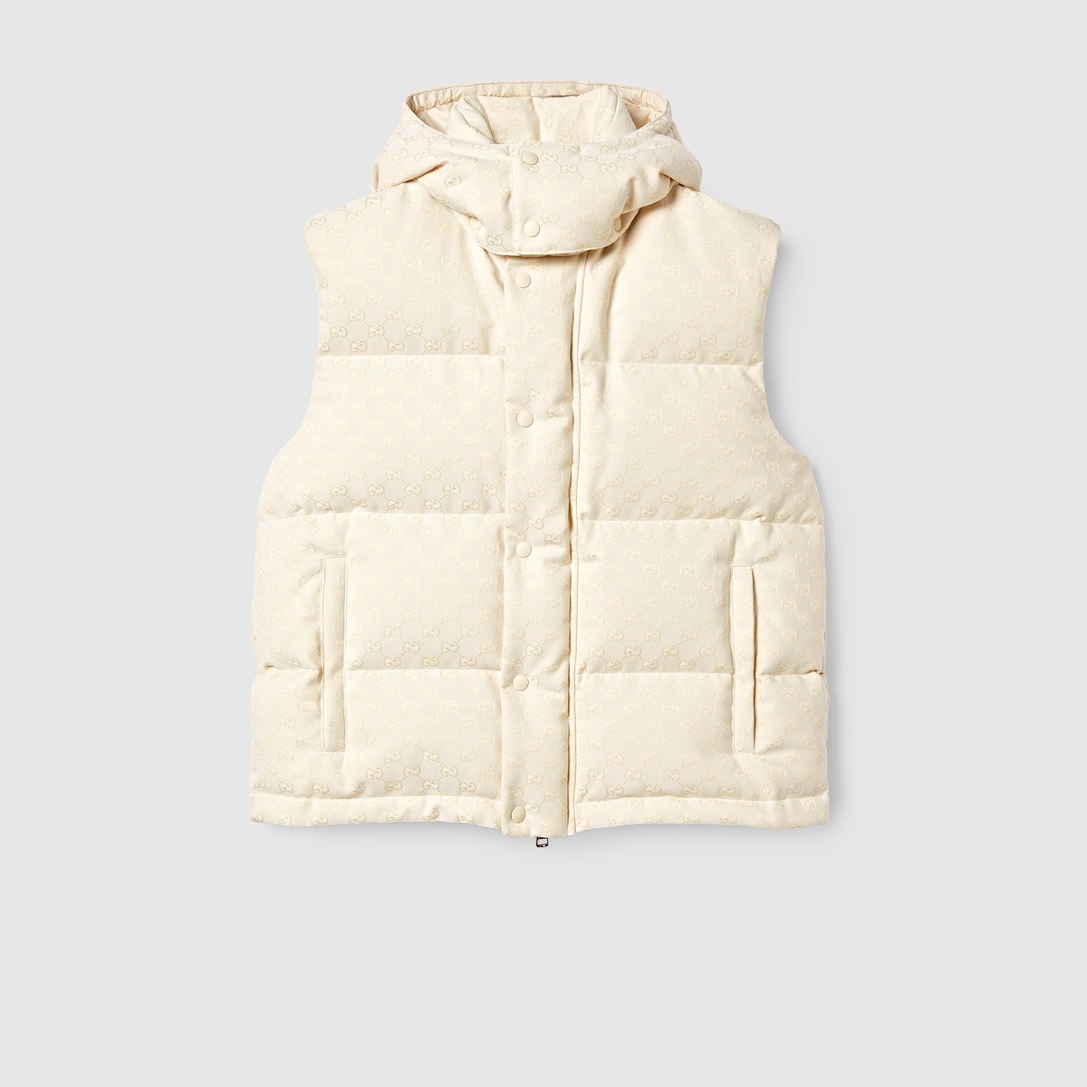 GG cotton blend canvas puffer vest - 1
