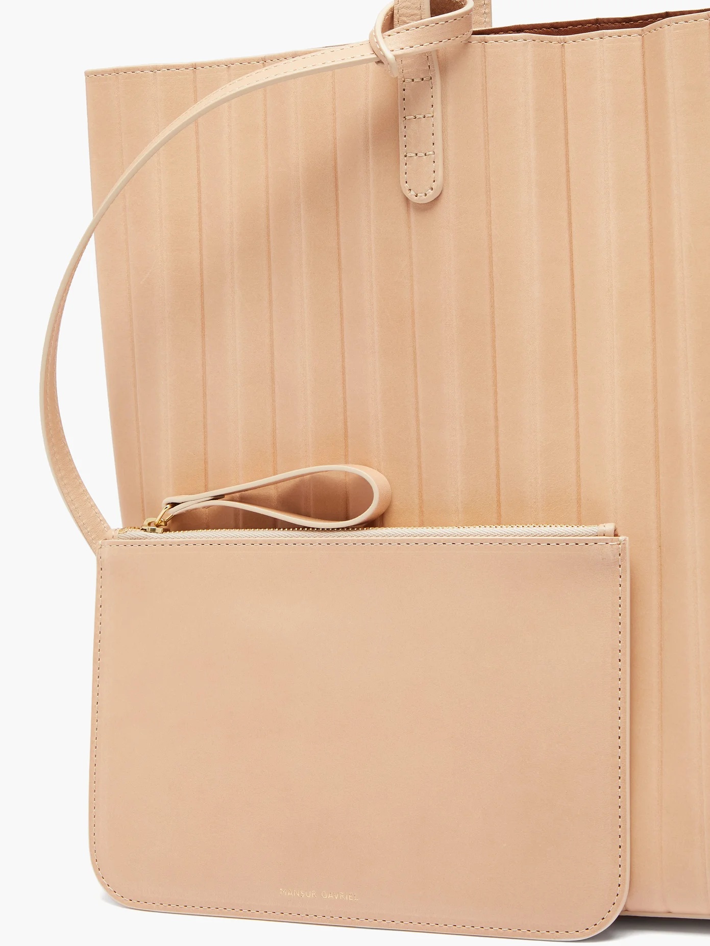 Pleated-leather tote bag - 4