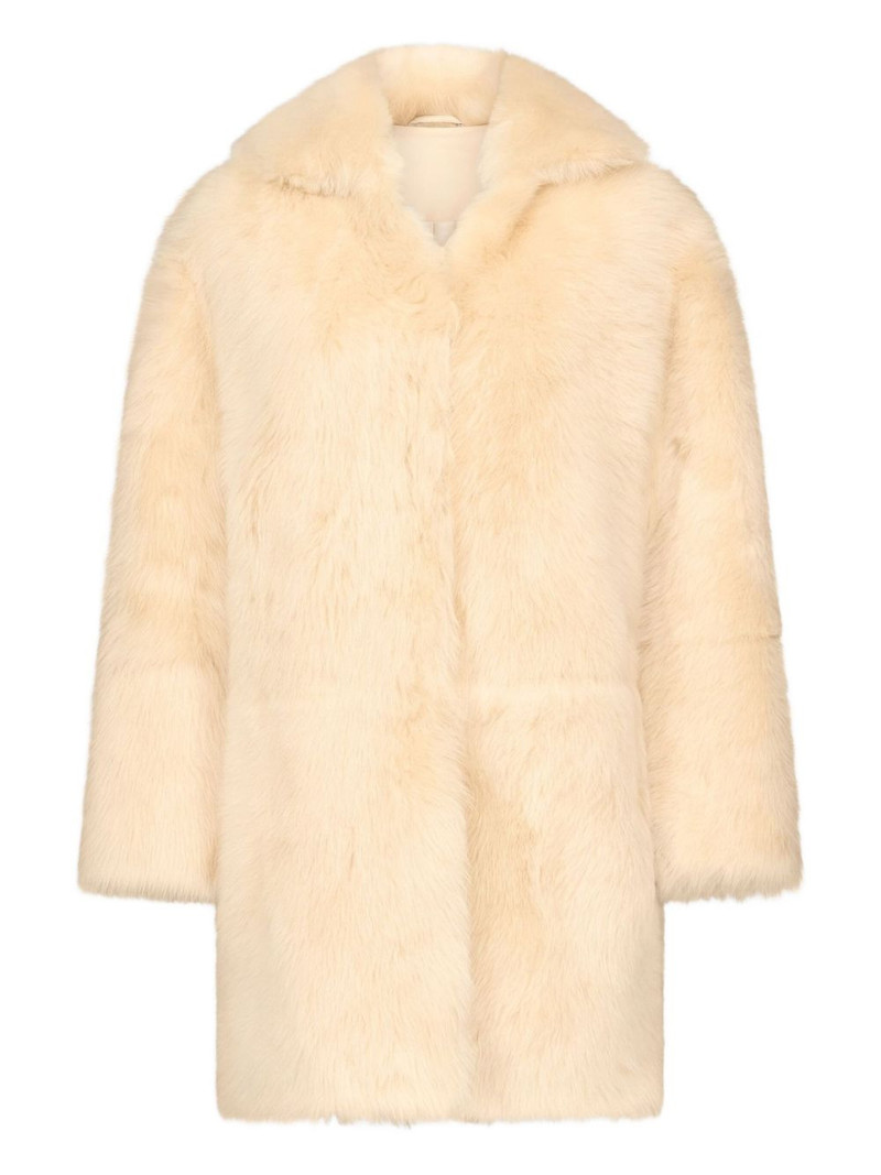RUBEN spread-collar lamb-fur coat 1