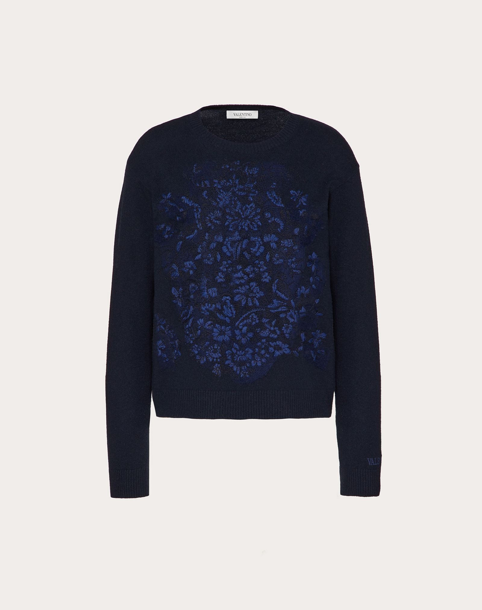 Embroidered Cashmere Wool Sweater - 1