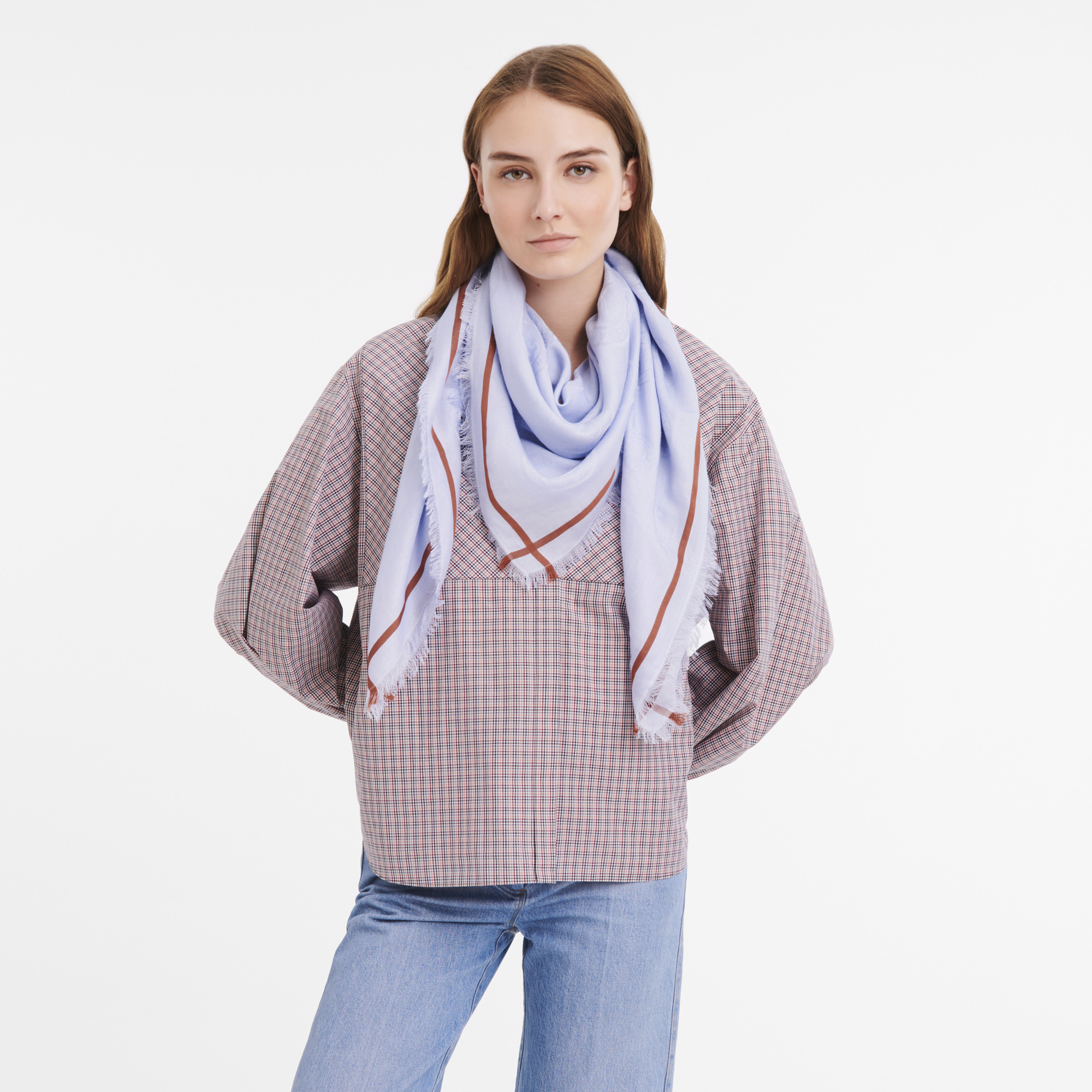 La Médaille Longchamp Shawl Sky Blue - OTHER - 2