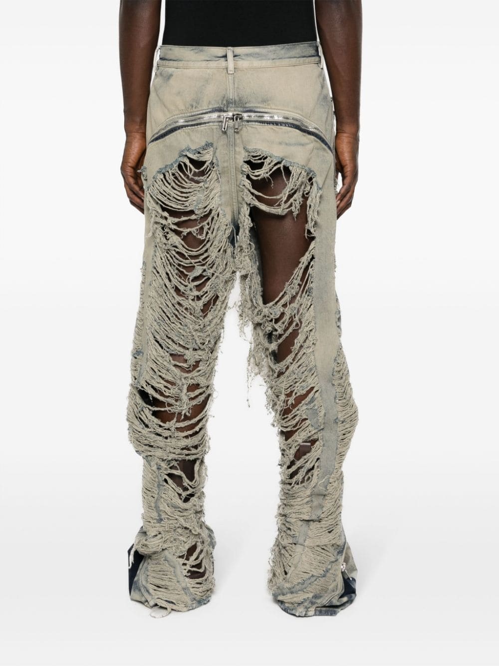 distressed-finish slim-cut jeans - 4
