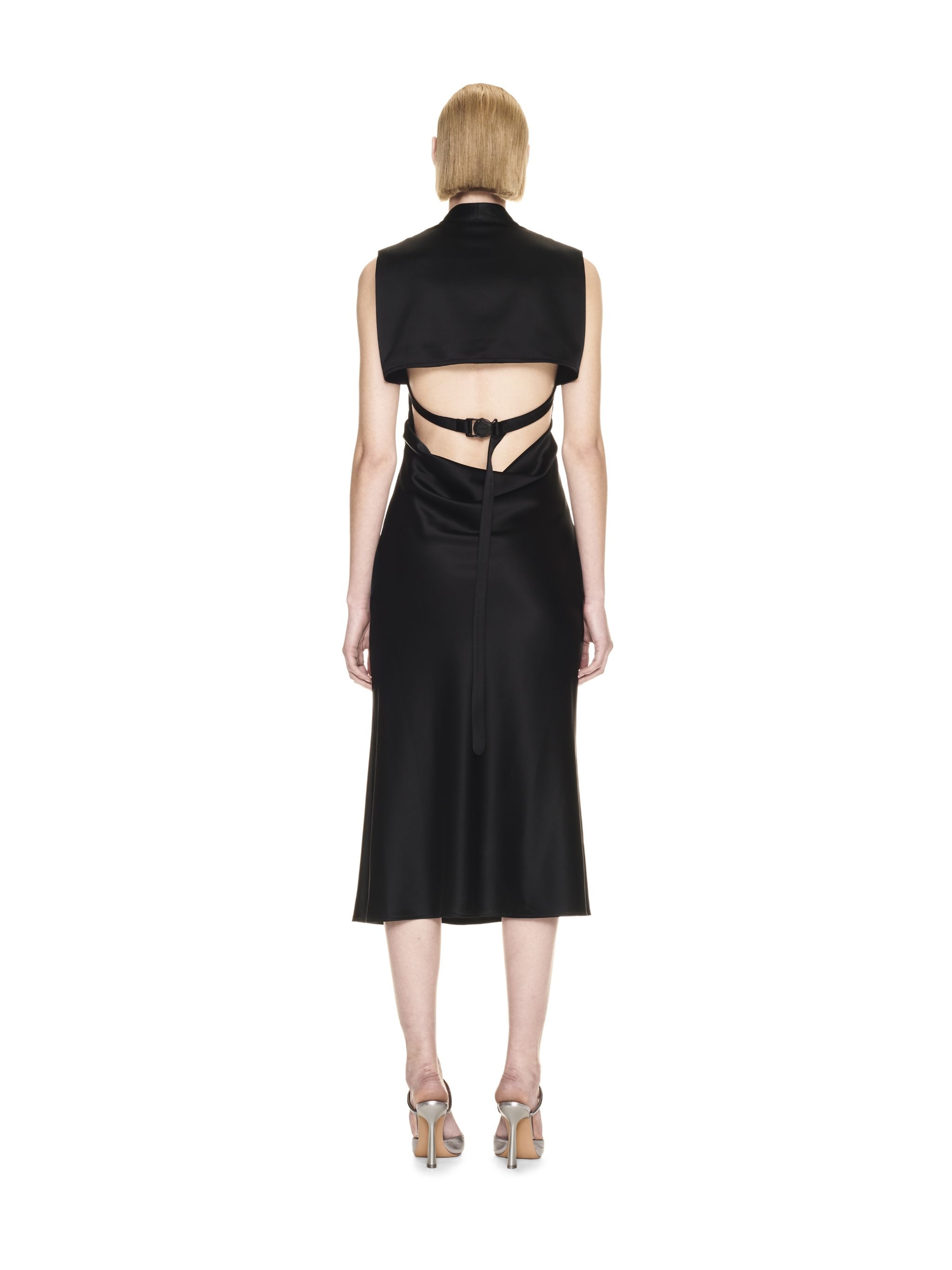 Satin Buckle Long Dress - 4