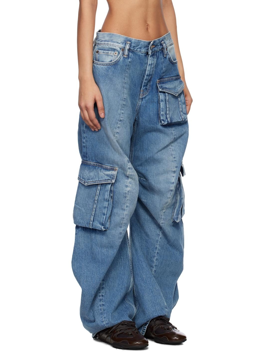 Blue Cargo Jeans - 2