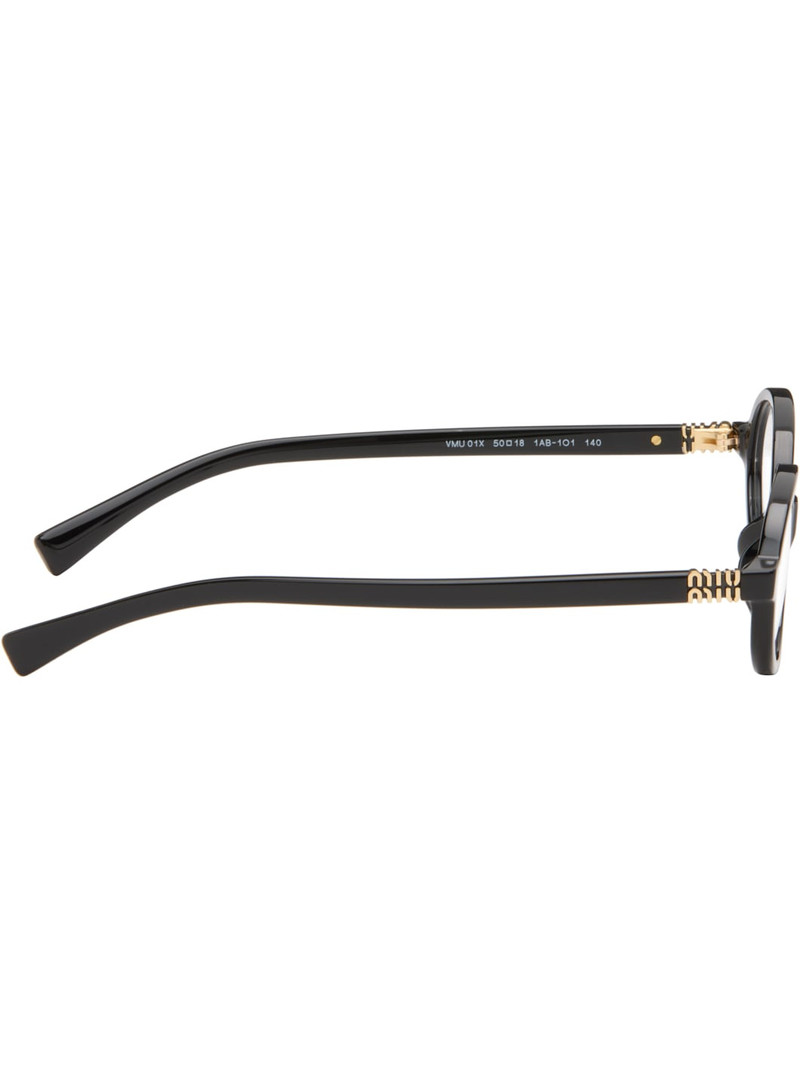 Miu Miu Black 'Breaking the Rules' Oval Glasses outlook