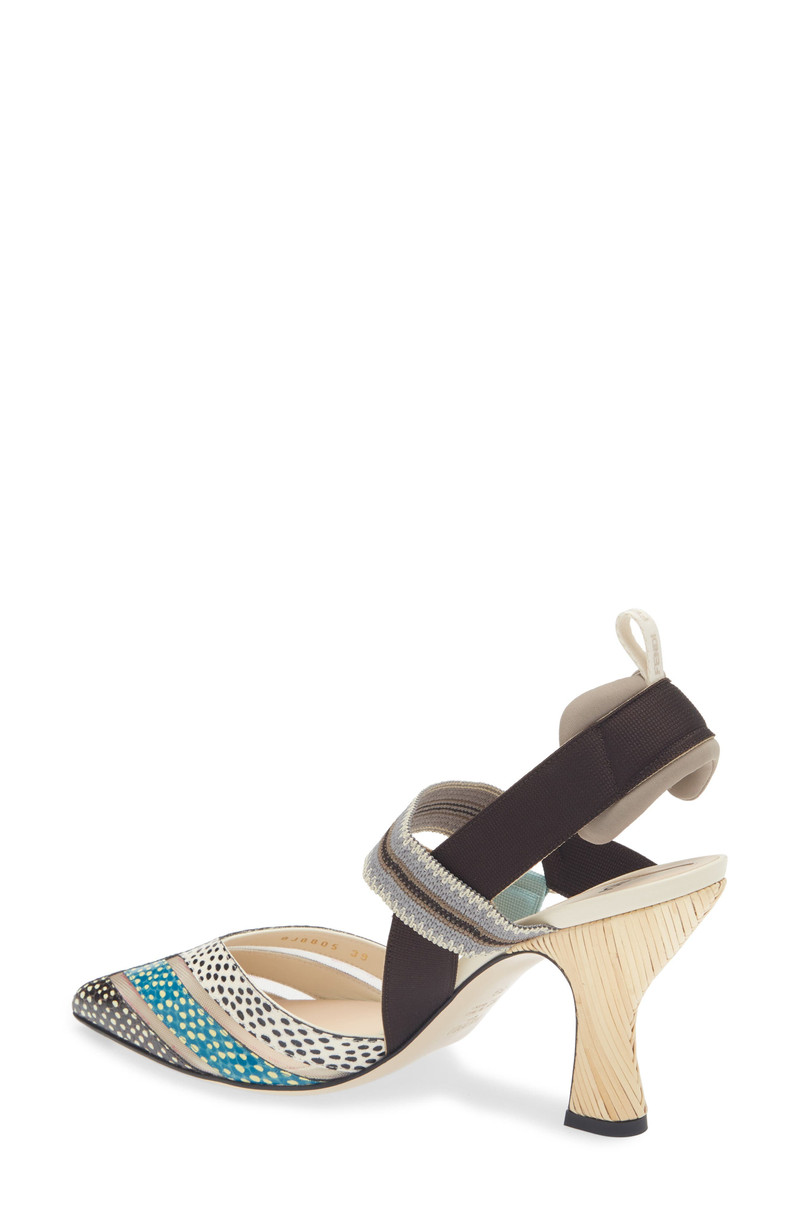 FENDI Fendi Colibri Slingback Pump in White Multi at Nordstrom outlook