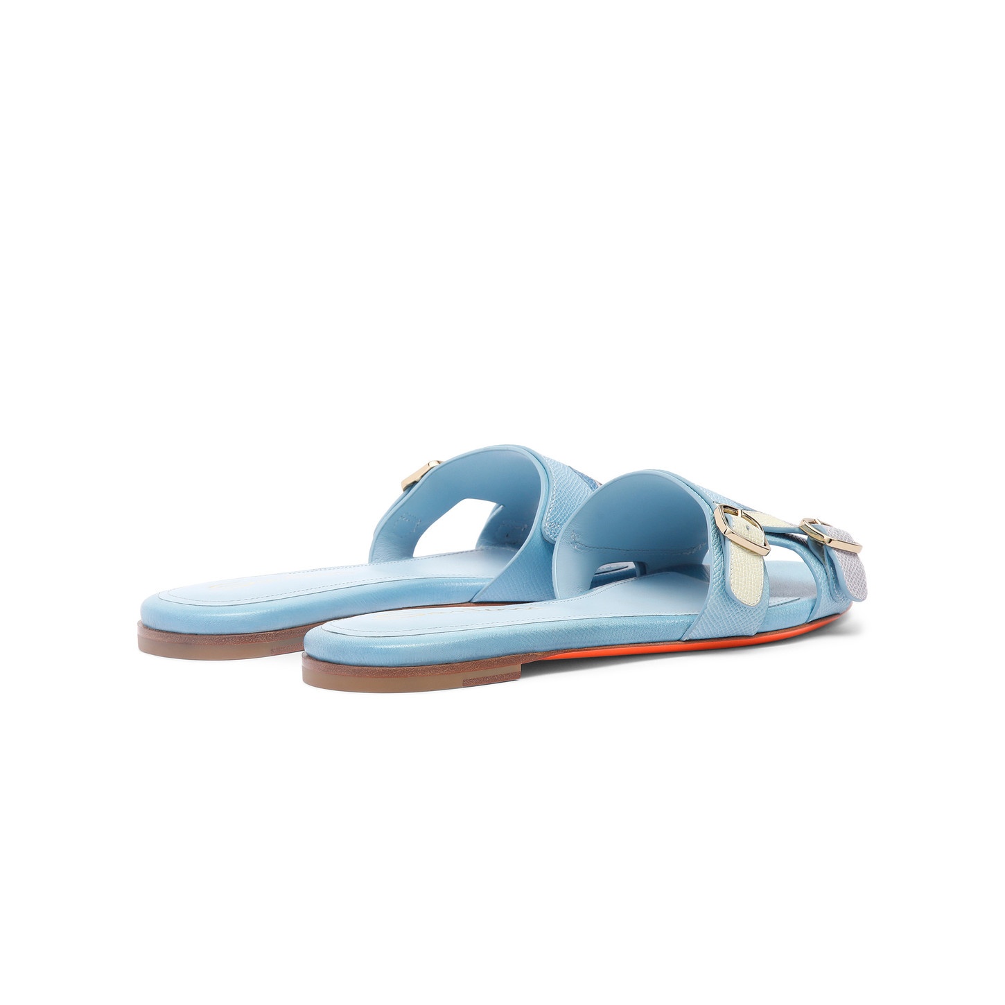 Women's multicolor leather double-buckle Didi slide sandal - 4