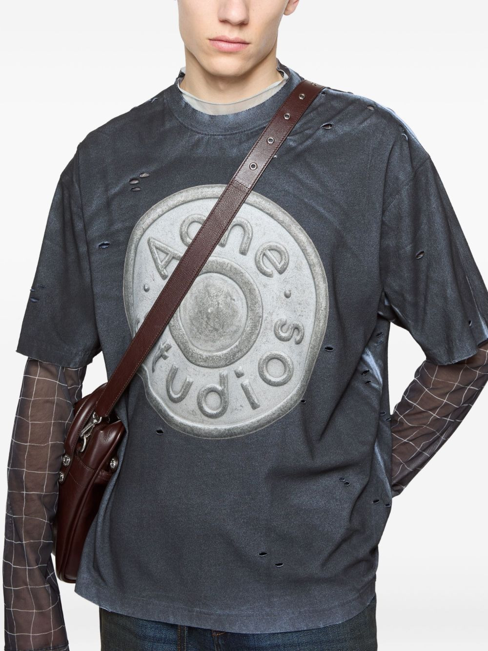 logo distressed t-shirt - 5