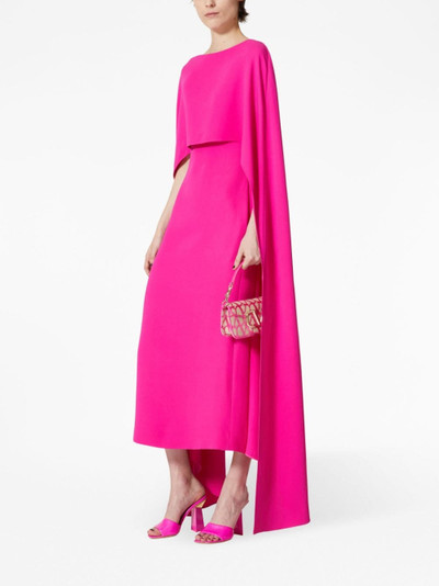 Valentino cape-sleeve silk dress outlook