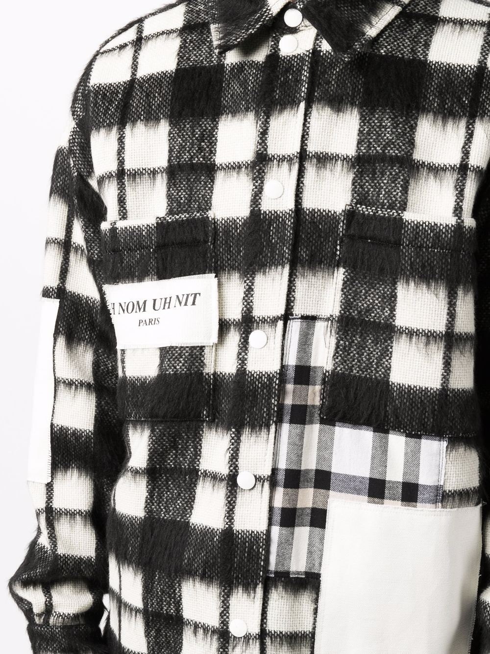 logo-patch checked shirt - 5