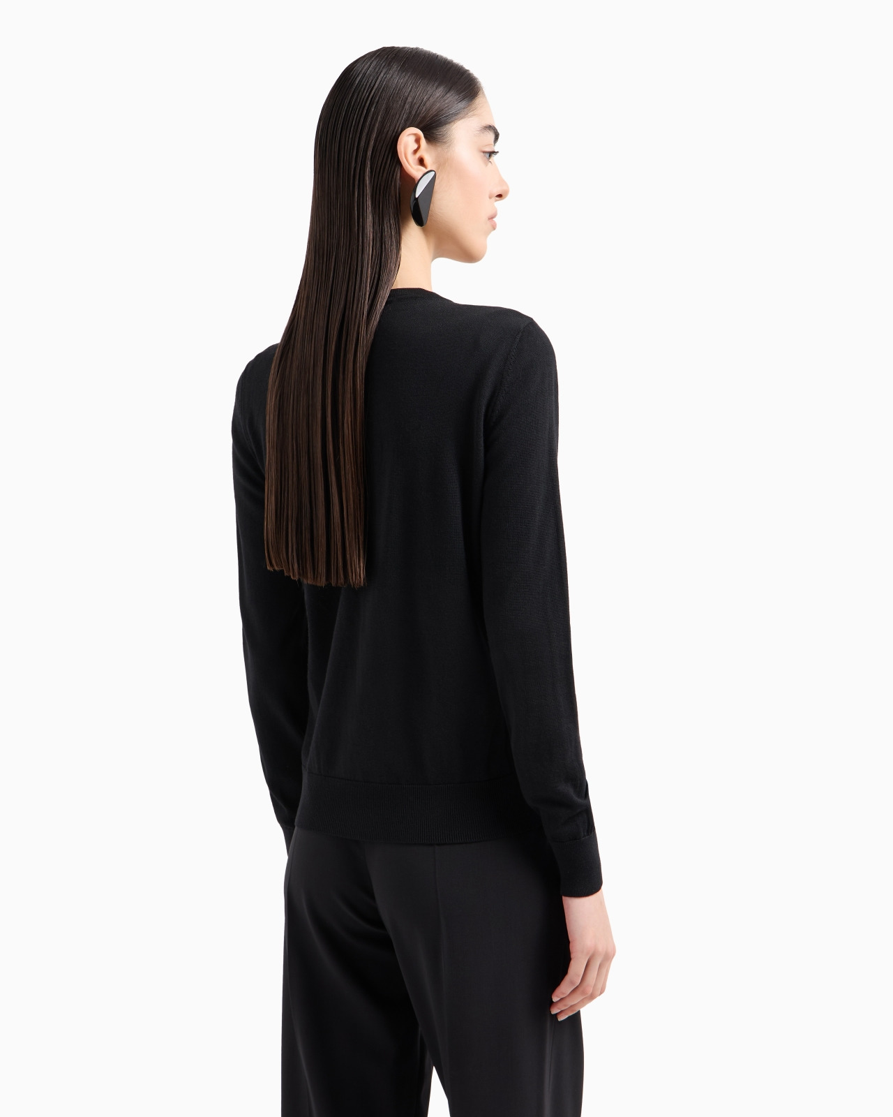 Cardigan in plain-knit, pure virgin wool - 3