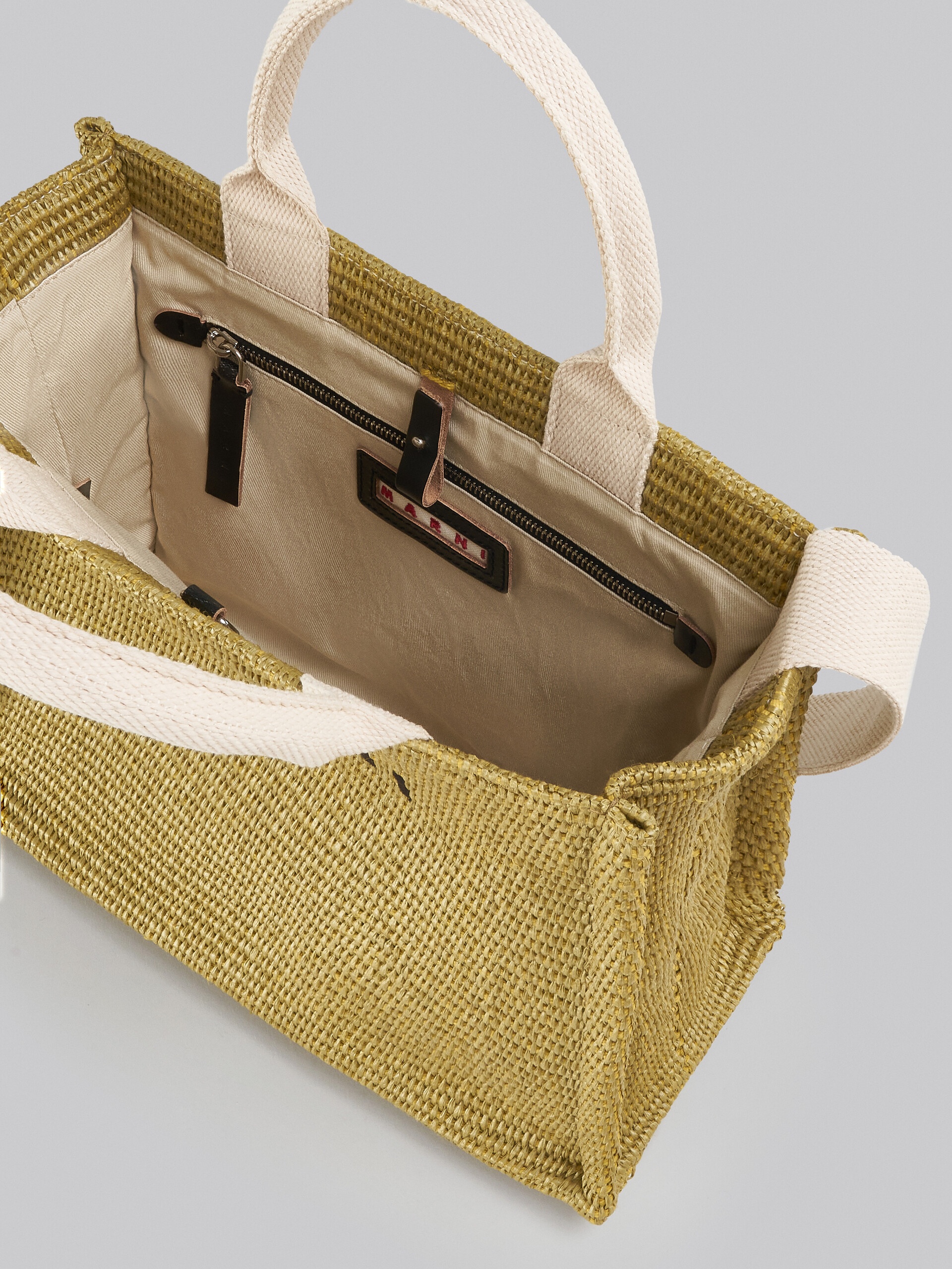 GREEN RAFFIA SMALL TOTE BAG - 4