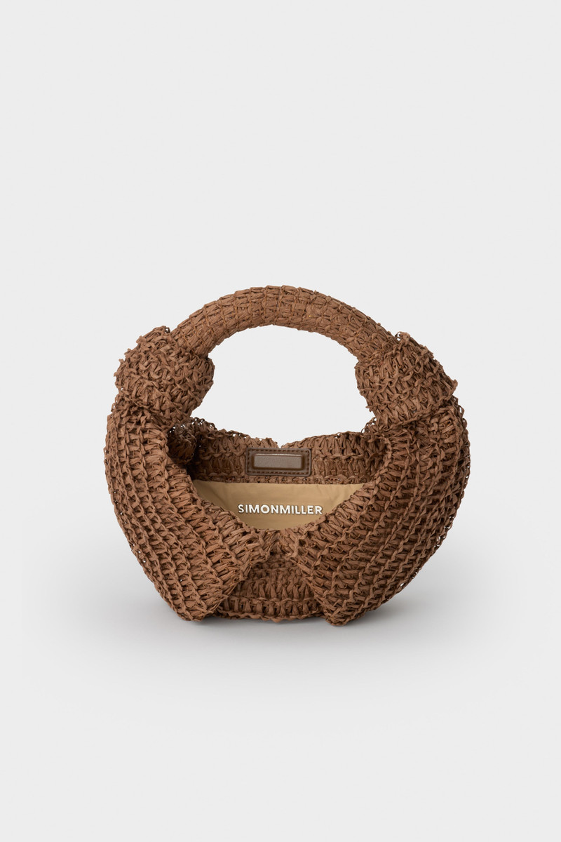 SIMONMILLER Raffia Lopsy Bag In Chocolate outlook