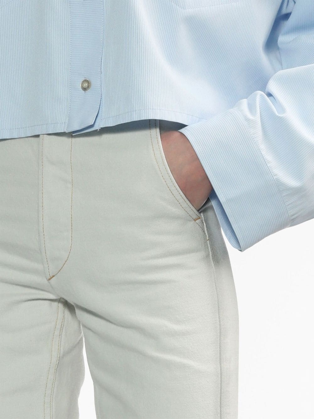 knee-length denim shorts - 5