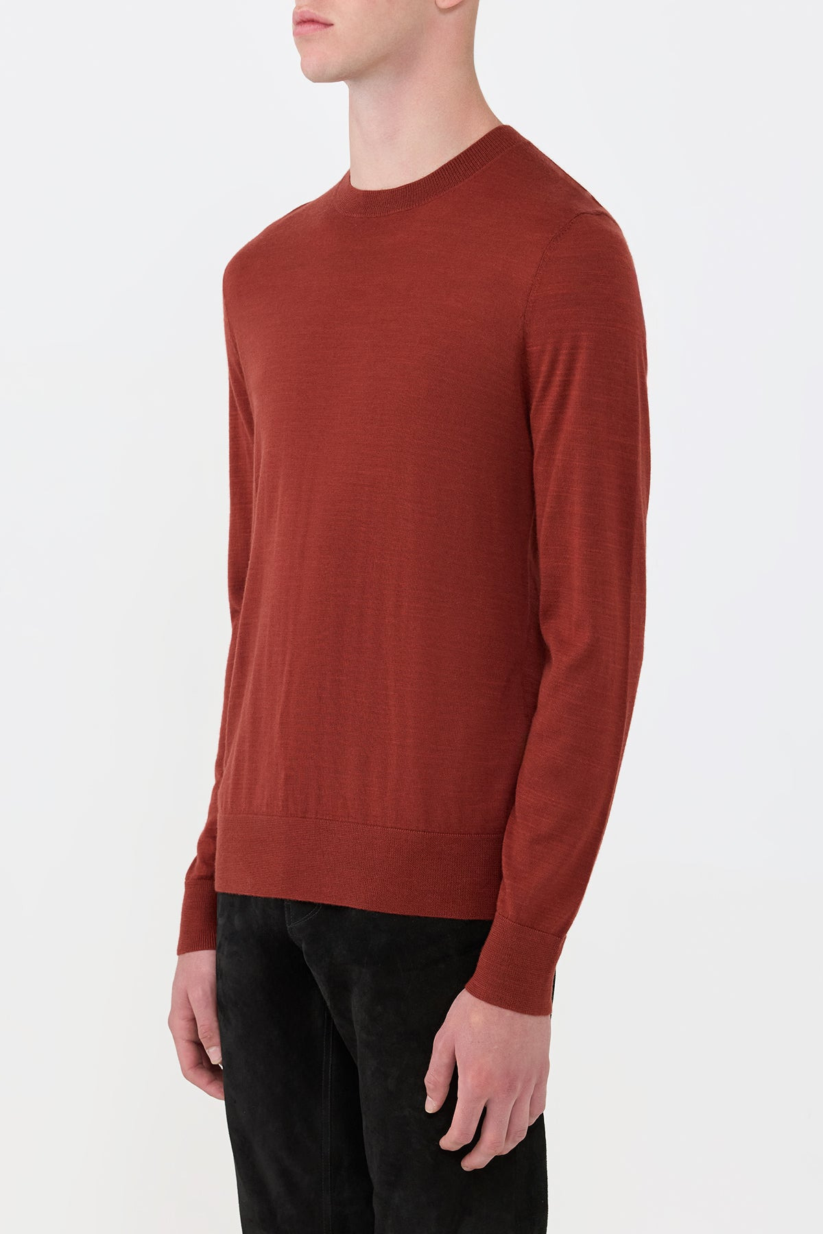 Palco Knit Sweater in Burnt Sienna Merino Wool - 3