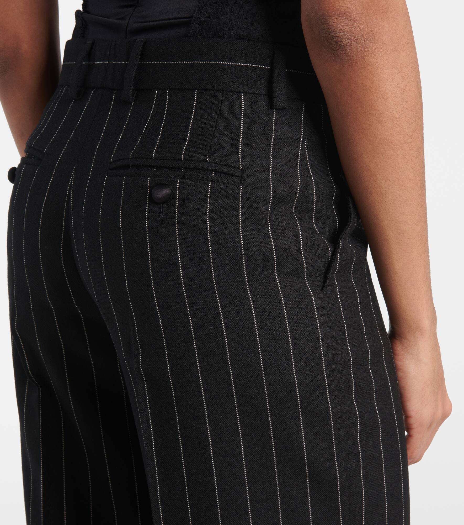 Striped wool straight pants - 6