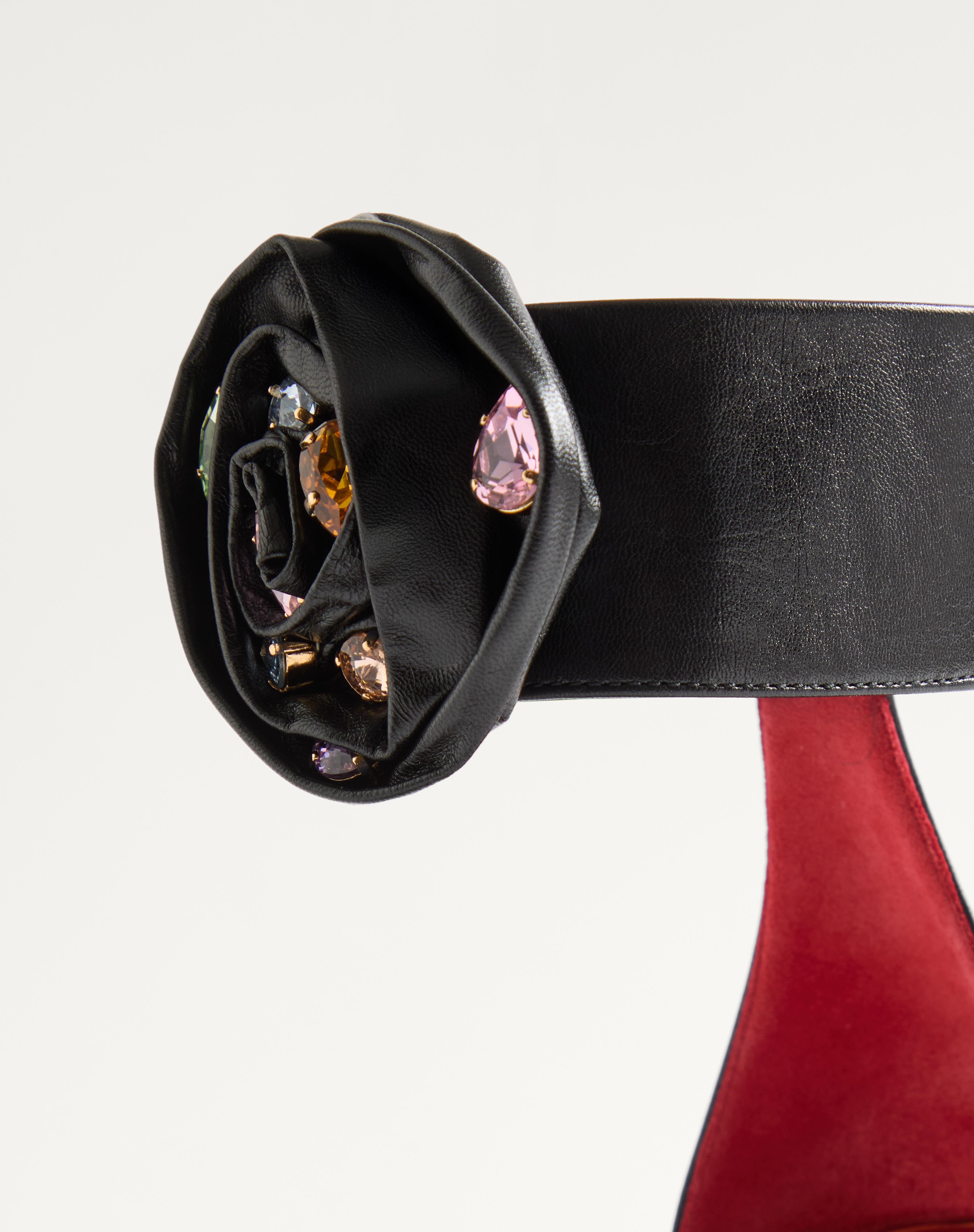 DRIP ROSE KIDSKIN SANDAL WITH CRYSTALS 105MM - 7