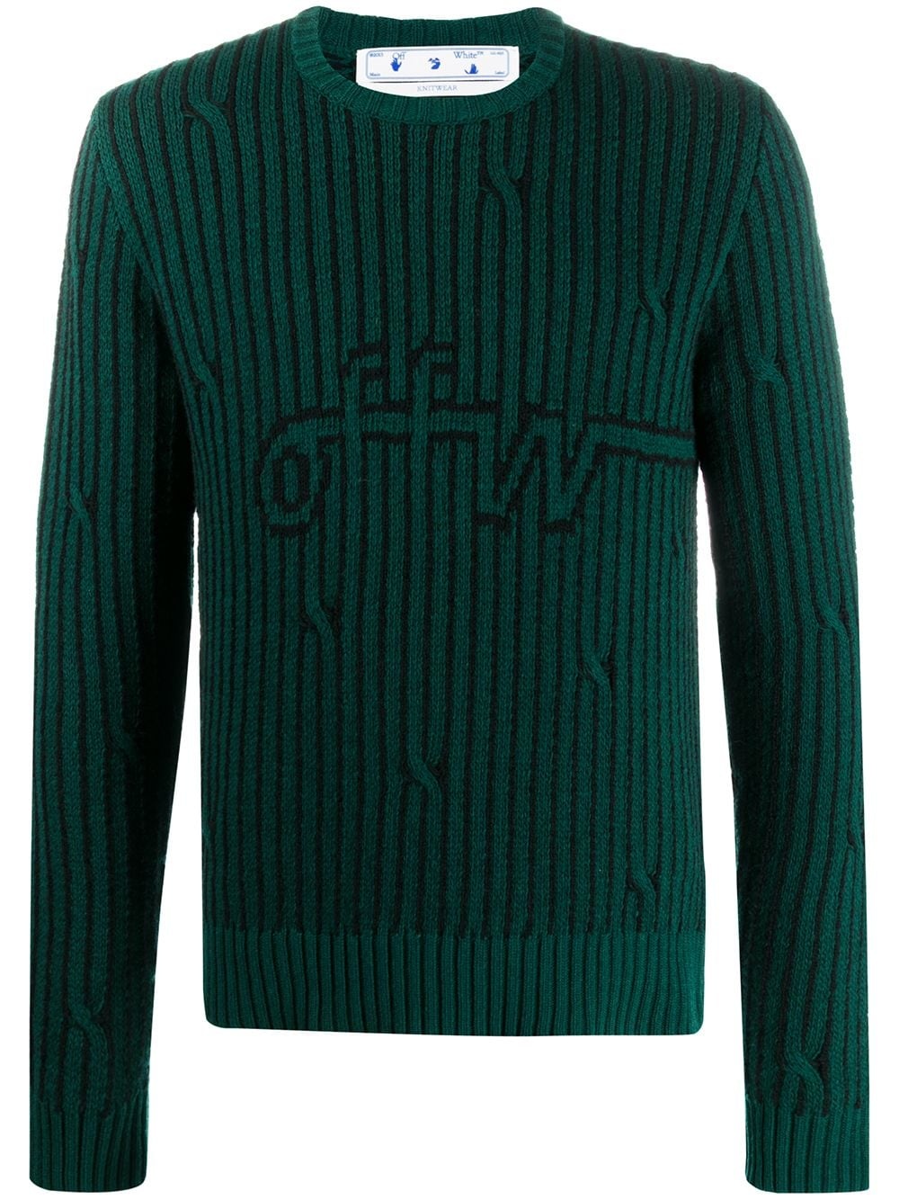 striped logo knitted jumper - 1