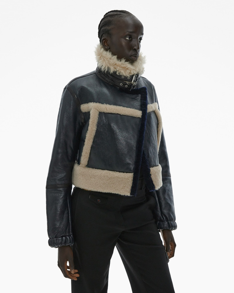 RIBBED SHEARLING AVIATOR JACKET 5