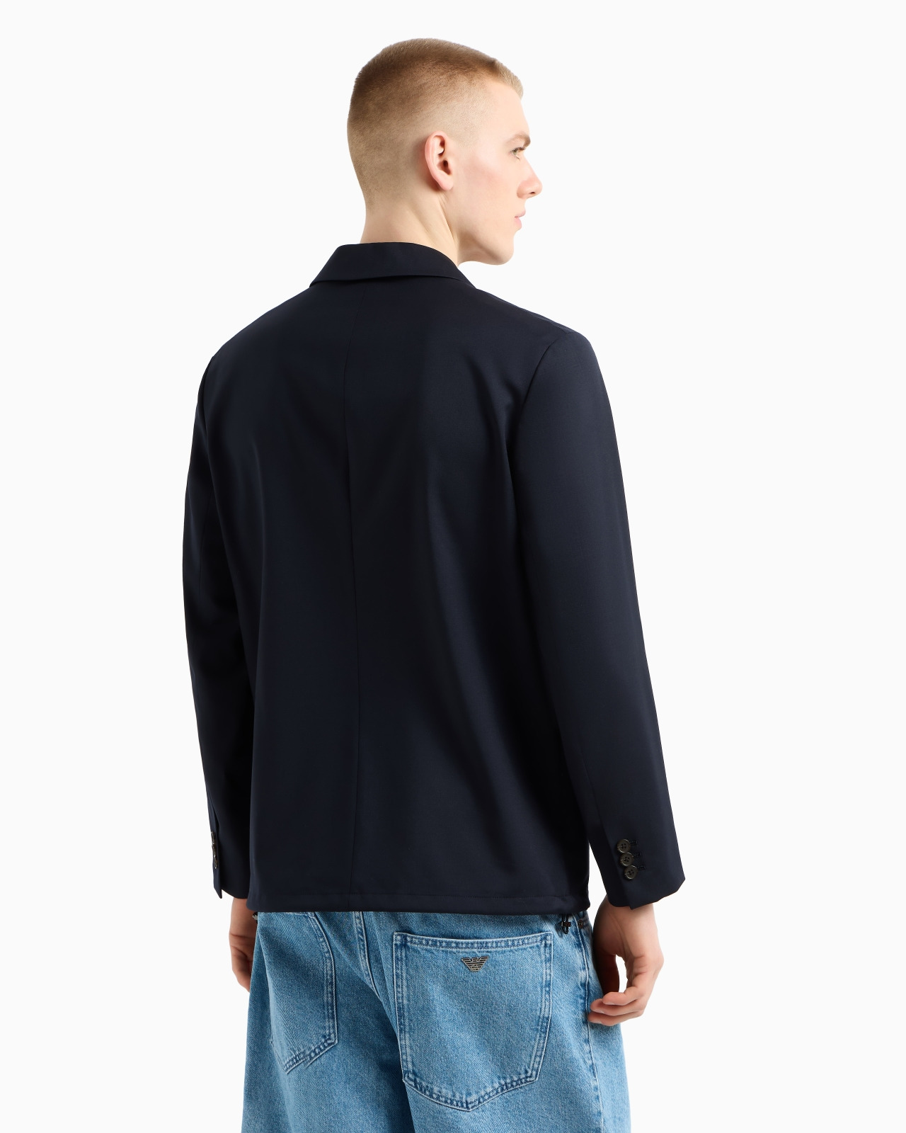 SINGLE-BREASTED JACKET IN A LIGHTWEIGHT VIRGIN-WOOL BLEND TWILL - 3