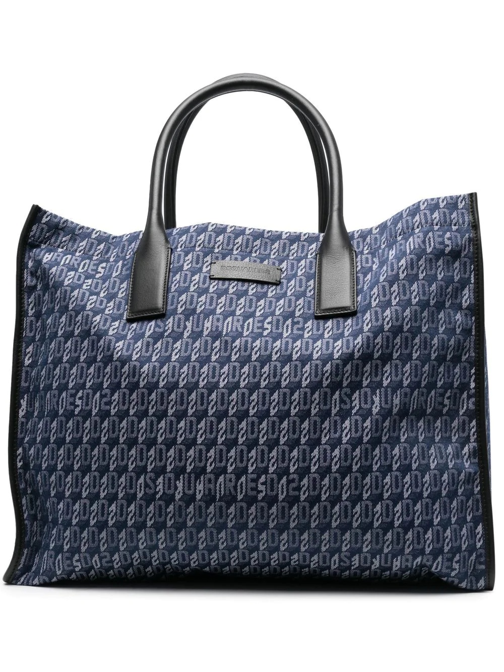 logo-print leather tote bag - 1