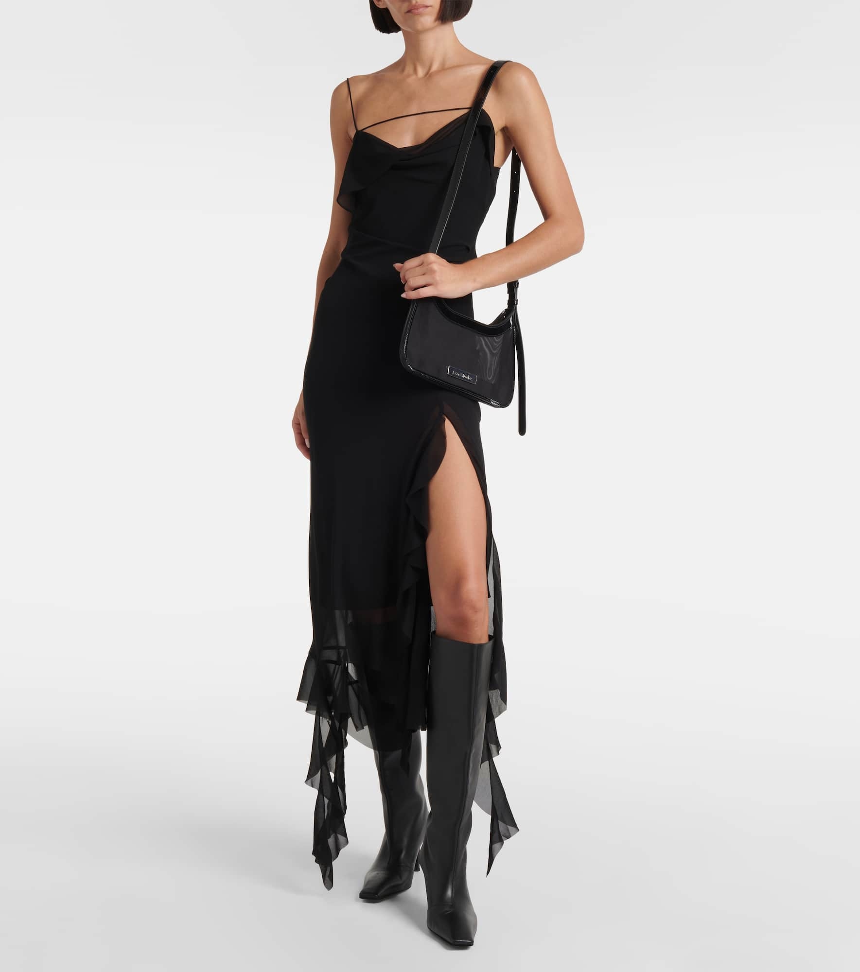 Platt leather-trimmed mesh shoulder bag - 5