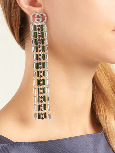 GUCCI Tennis crystal-embellished brass drop earrings outlook