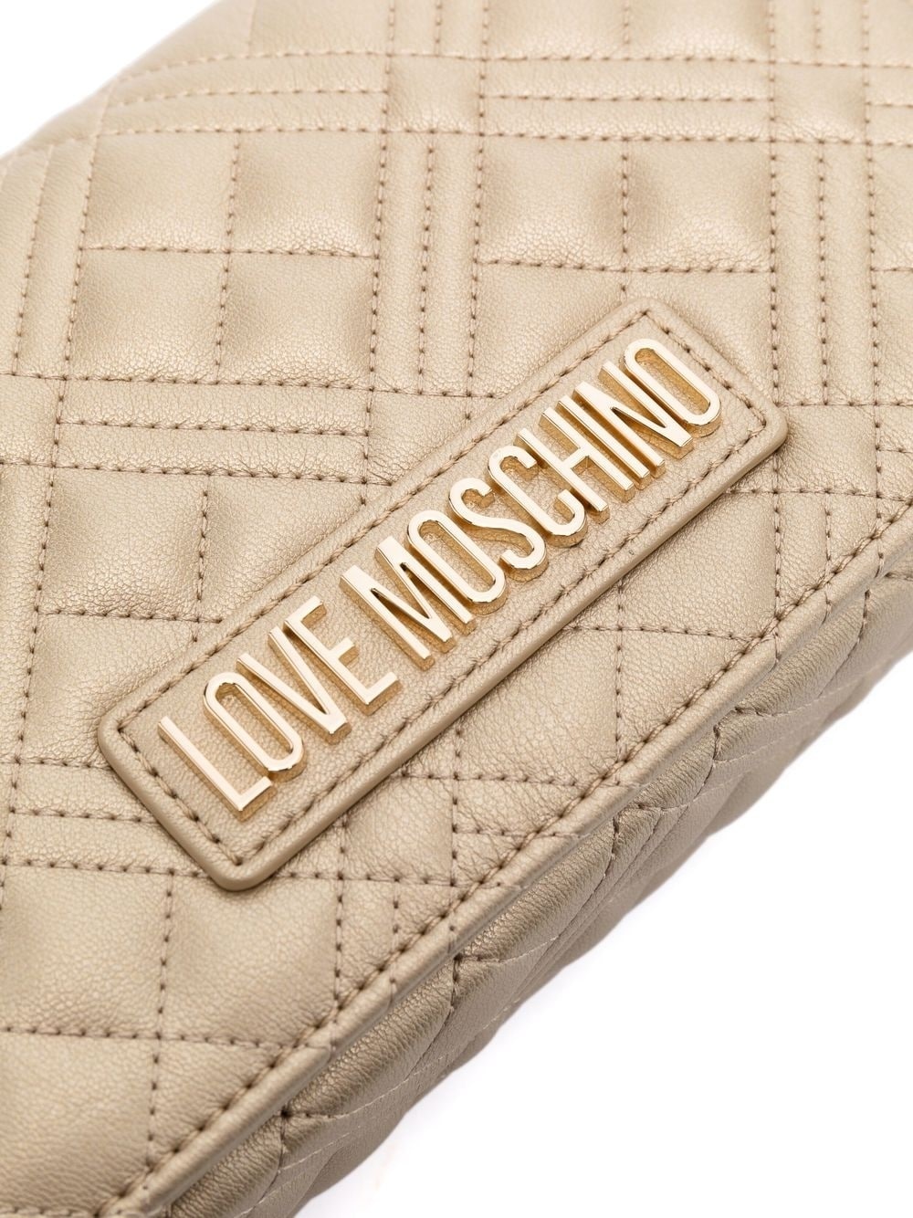 logo-plaque quilted shoulder bag - 3