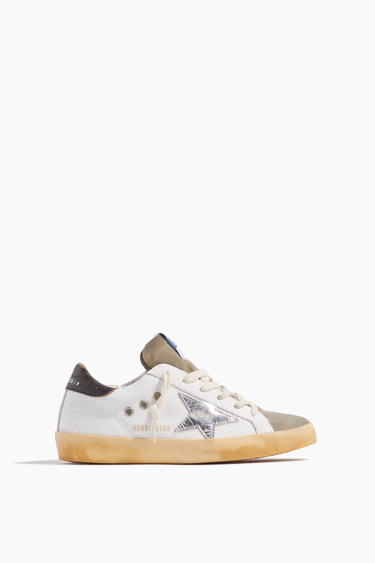 Superstar Net Sneaker in White/Taupe/Silver/Black - 1