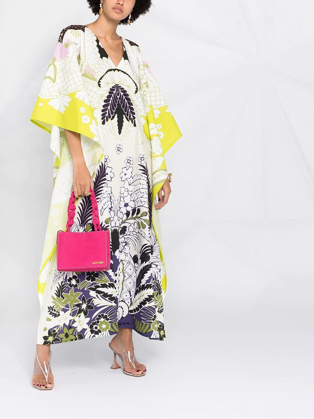 World Arazzo print cape-style draped dress - 2