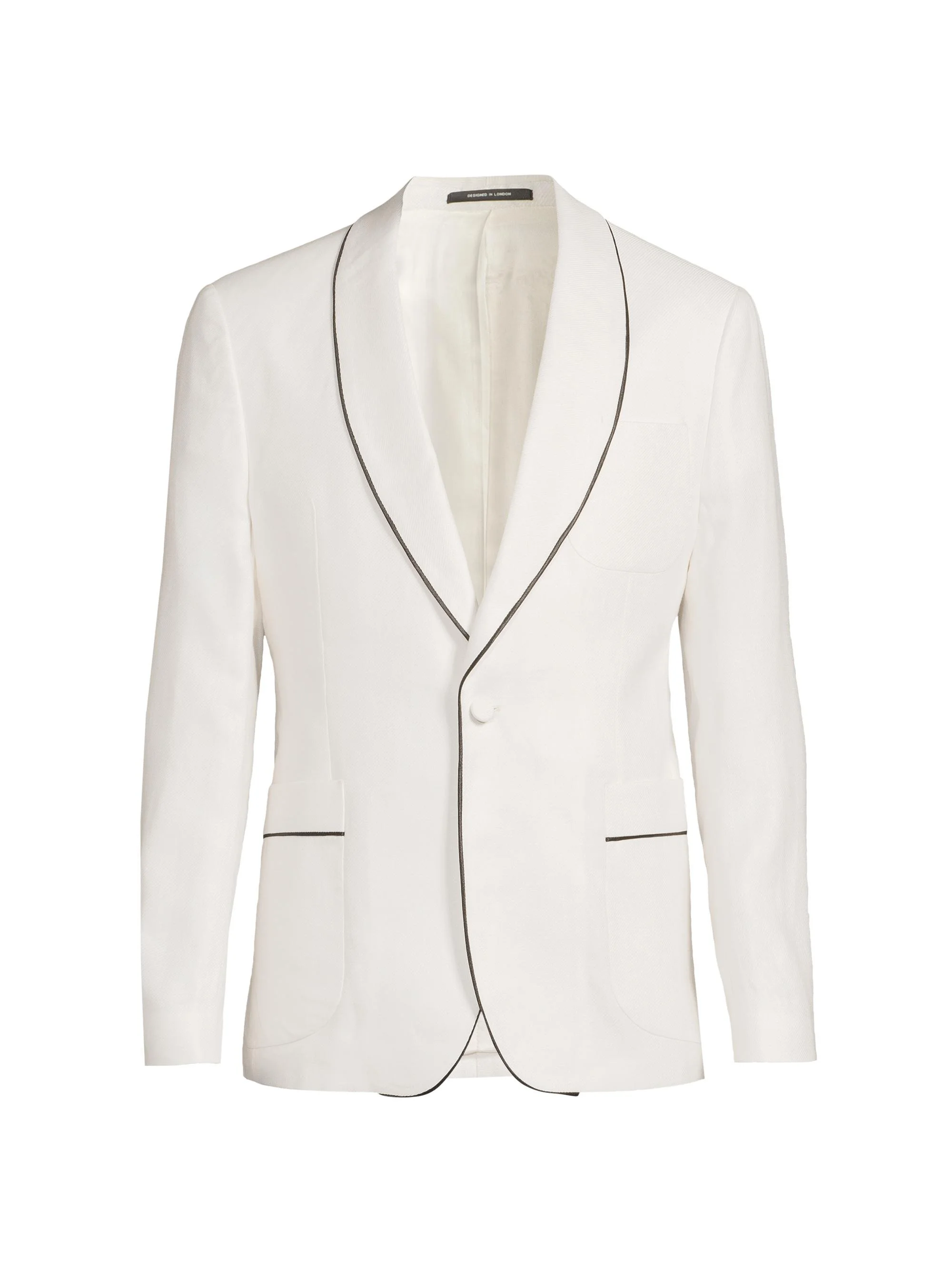 Men's Caprio Piped Shawl Dinner Jacket - Ivory White - 1