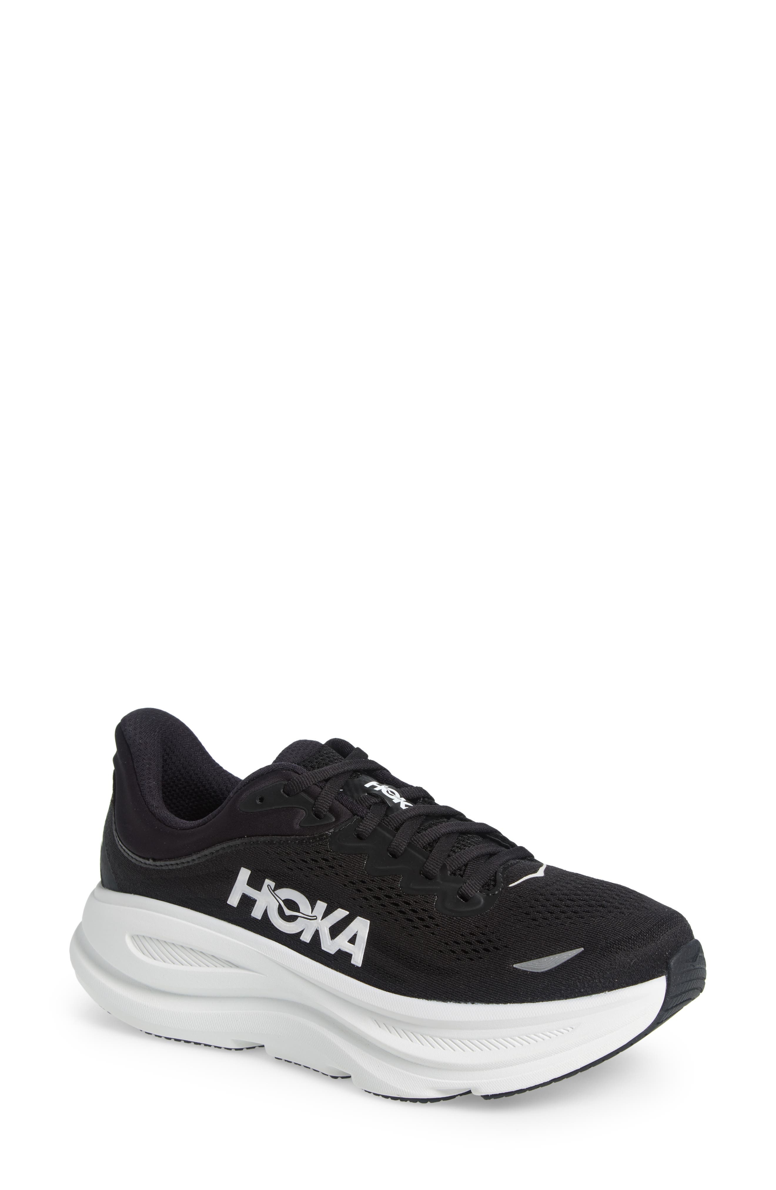 HOKA Bondi 9 Running Shoe in Black /White at Nordstrom - 1