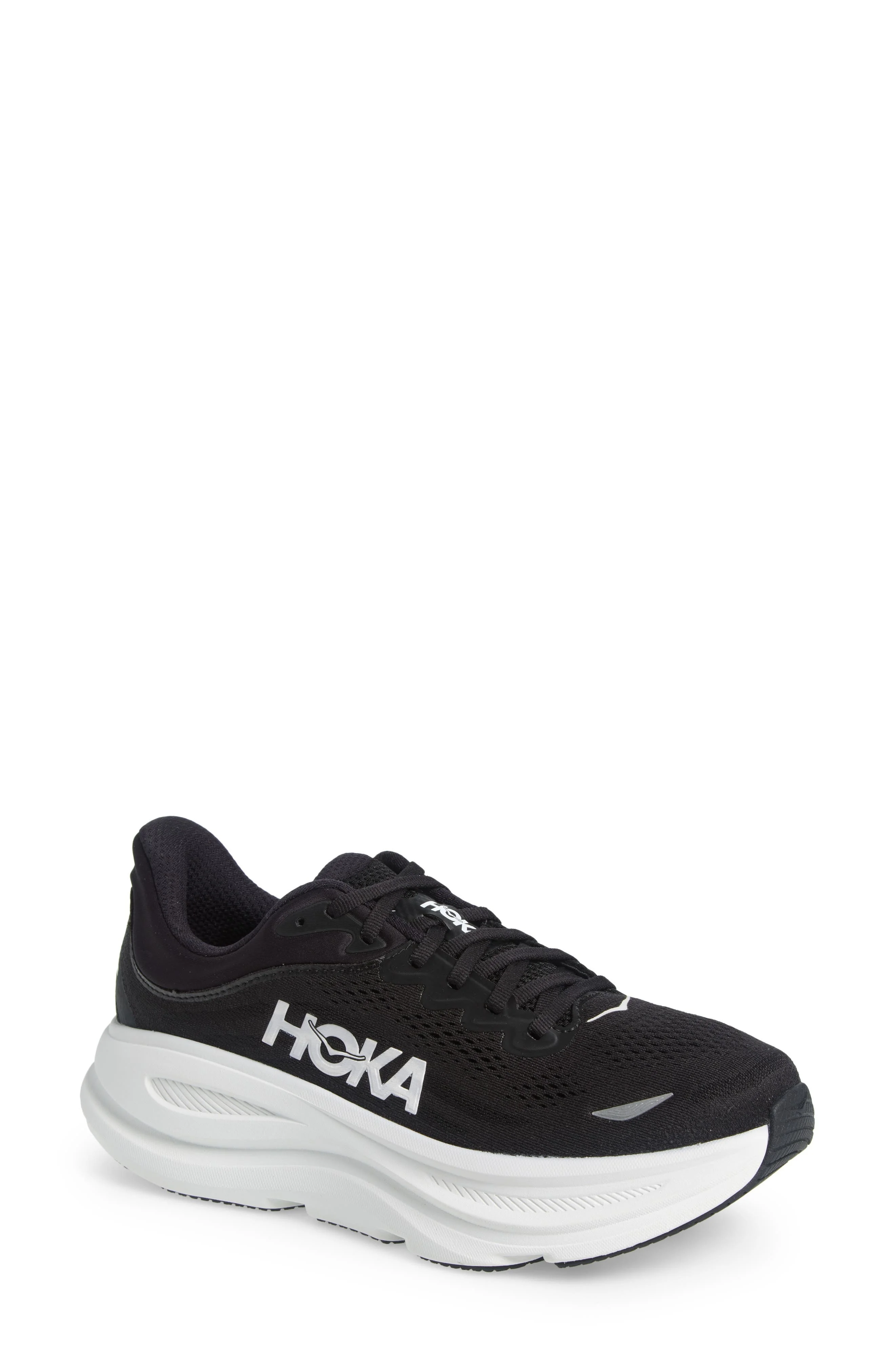 HOKA Bondi 9 Running Shoe in Black /White at Nordstrom - 1