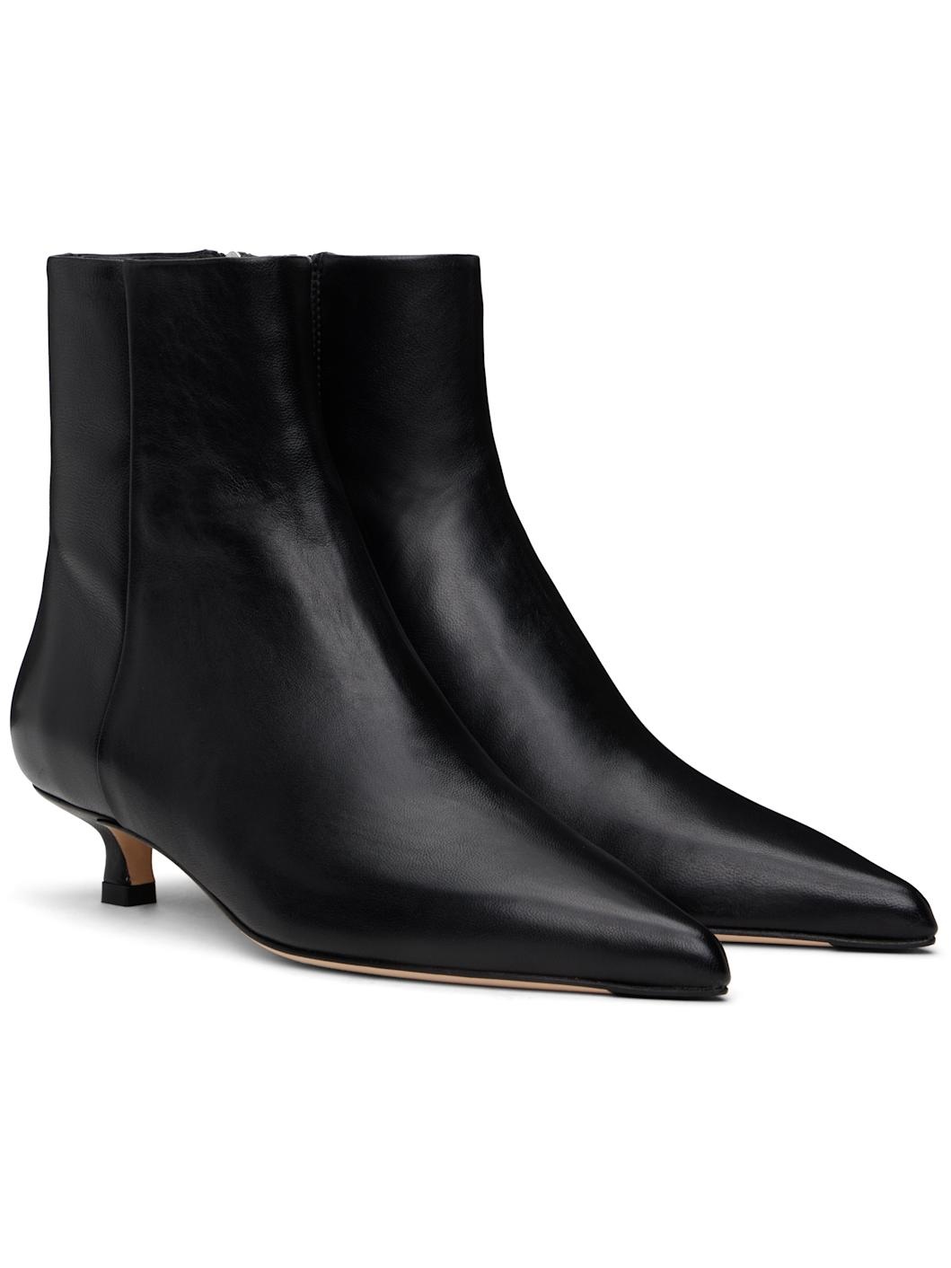 Aeyde Black Sofie Leather Ankle Boots | REVERSIBLE