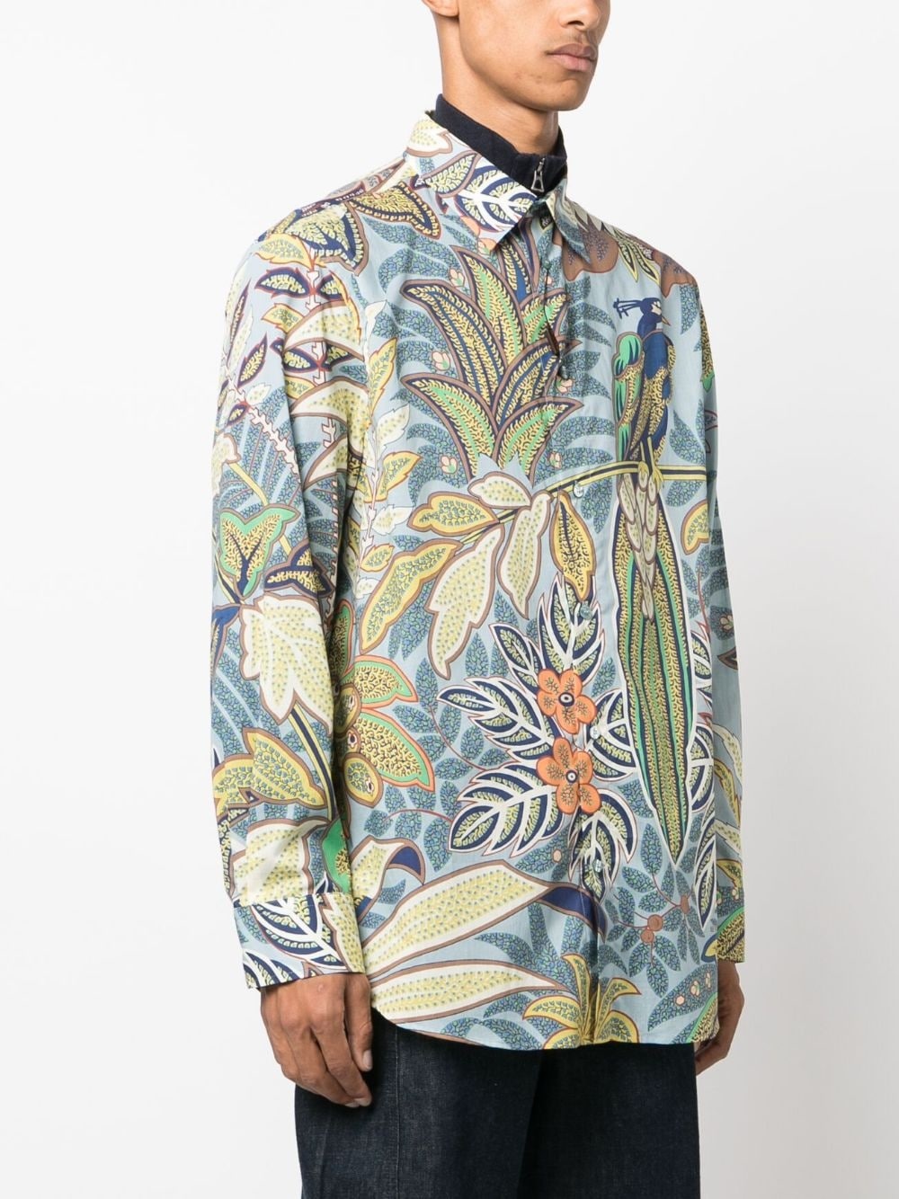 botanical-print cotton shirt - 3